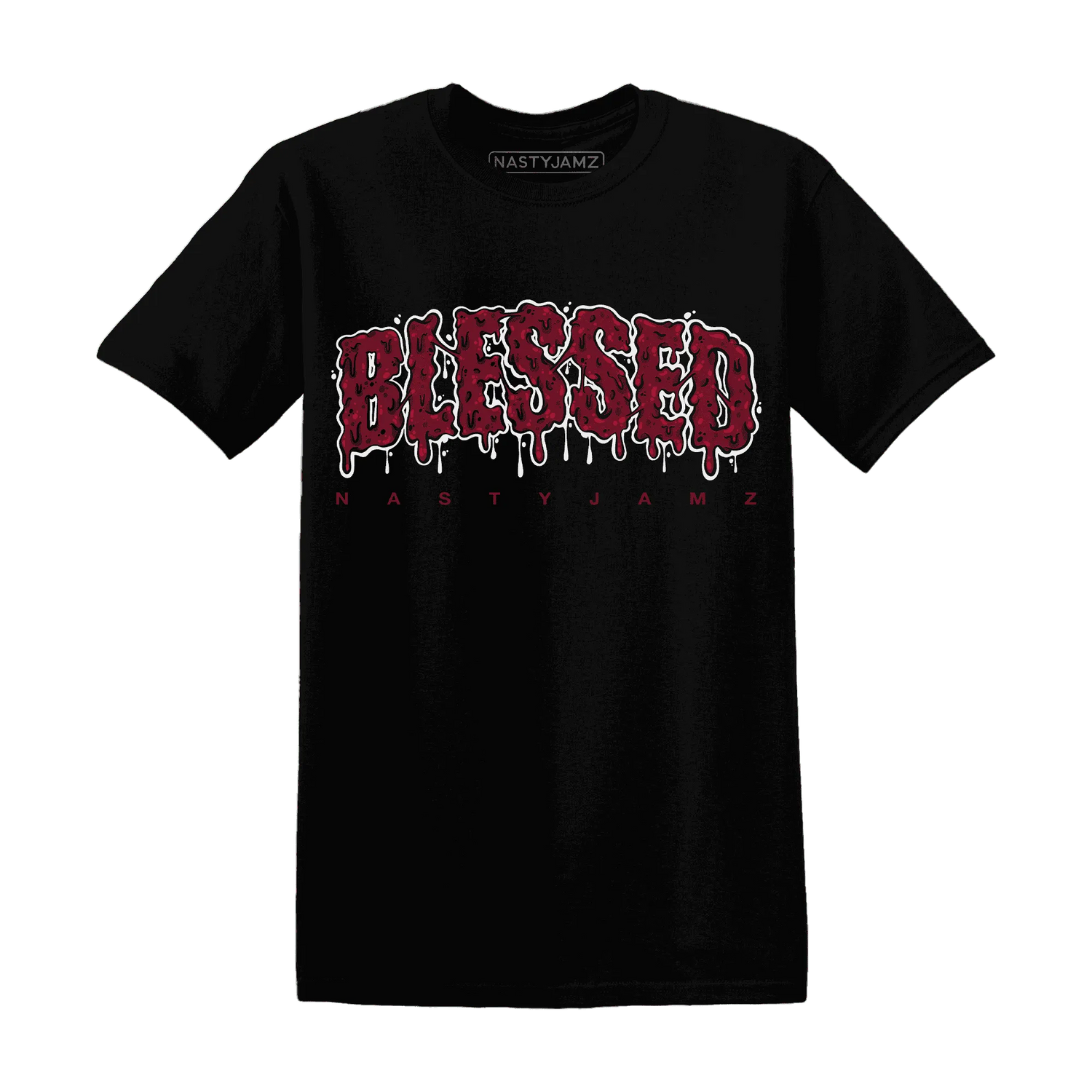 High-White-Team-Red-1s-T-Shirt-Match-Blessed-Text