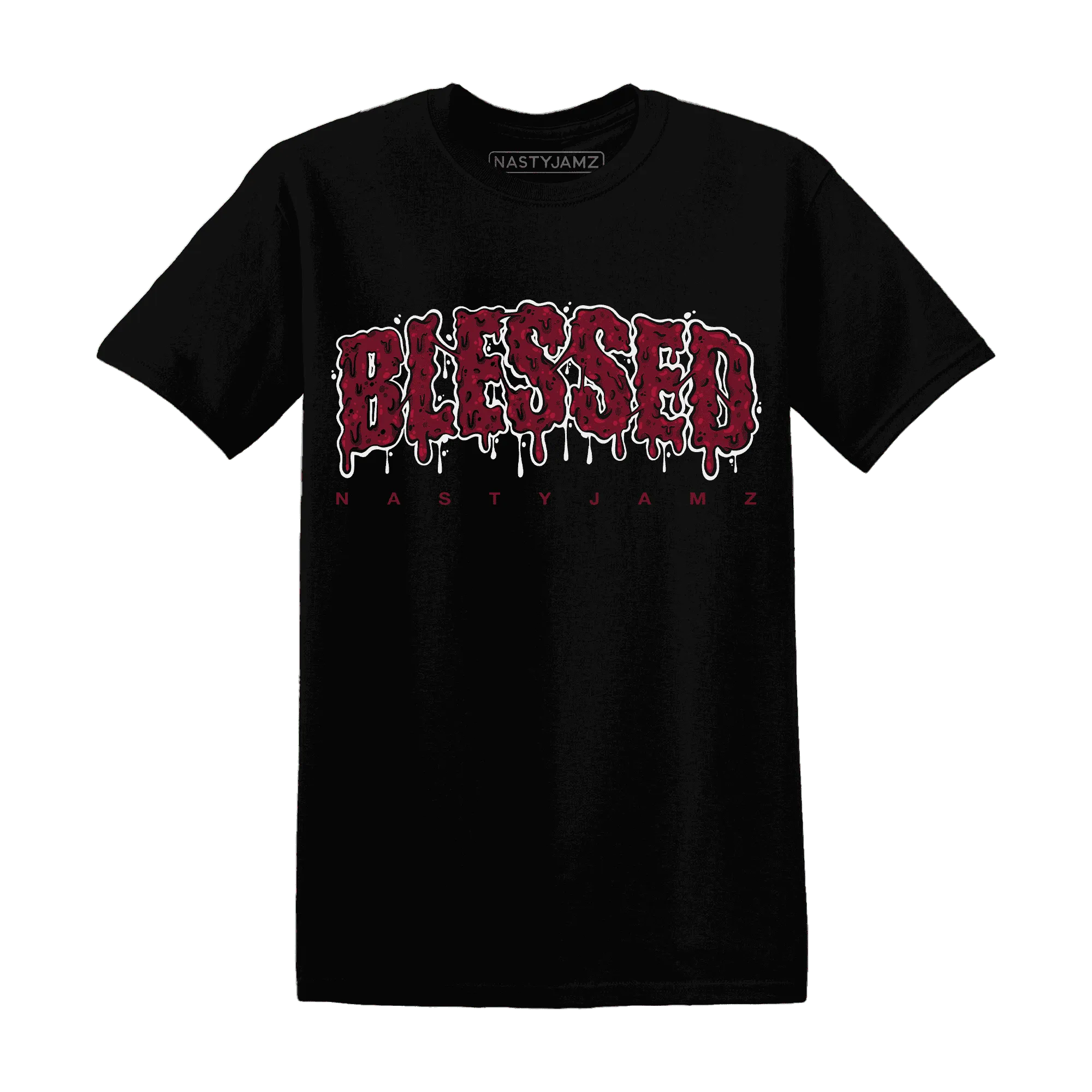 High-White-Team-Red-1s-T-Shirt-Match-Blessed-Text