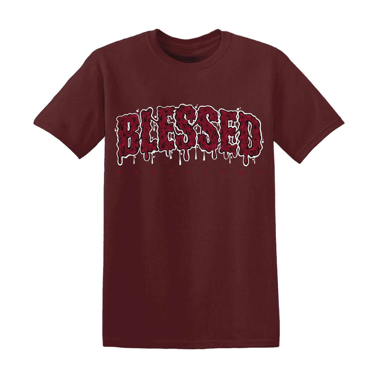 High-White-Team-Red-1s-T-Shirt-Match-Blessed-Text