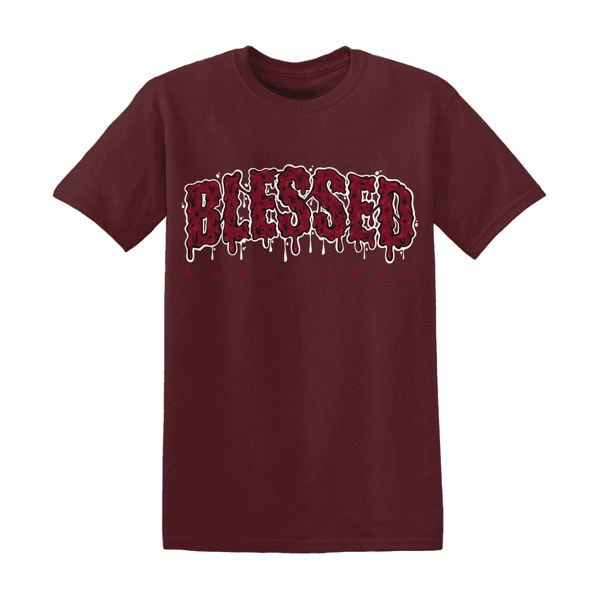 High-White-Team-Red-1s-T-Shirt-Match-Blessed-Text