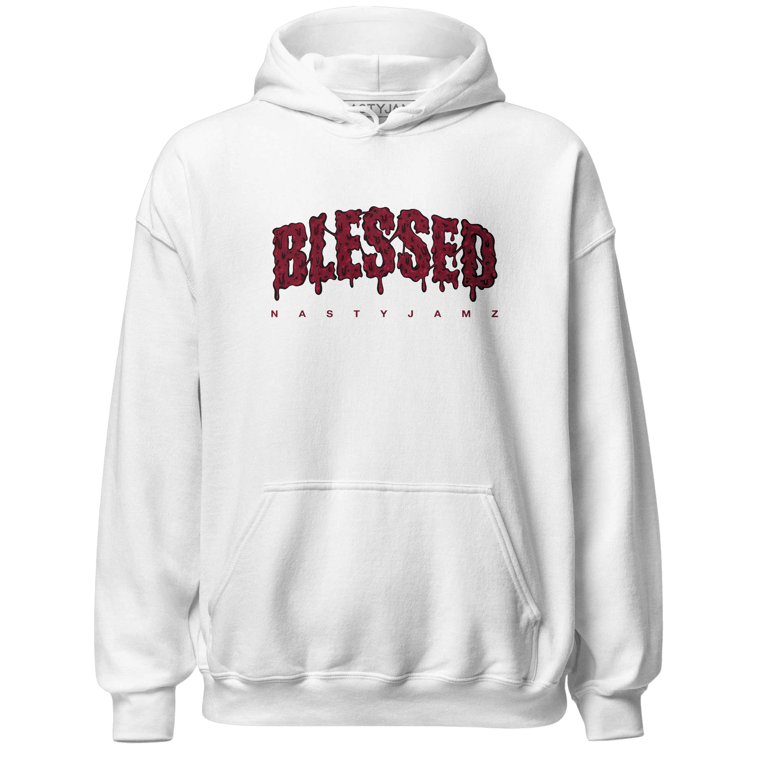 High White Team Red 1s Hoodie Match Blessed Text - NastyJamz