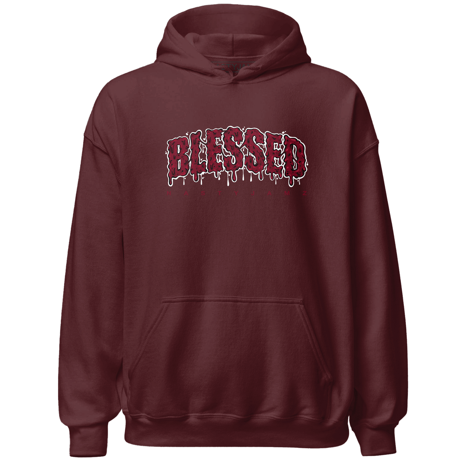 High White Team Red 1s Hoodie Match Blessed Text - NastyJamz