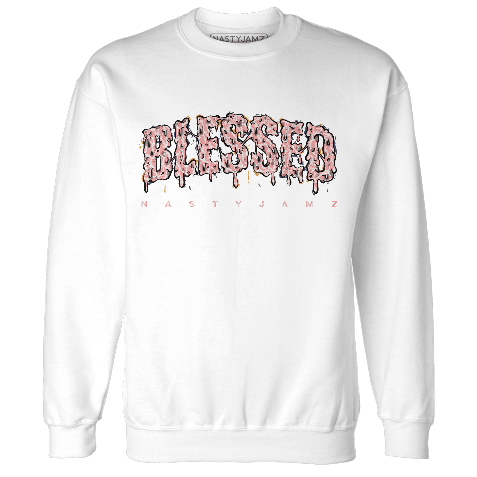 Red Stardust 3s Sweatshirt Match Blessed Text - NastyJamz