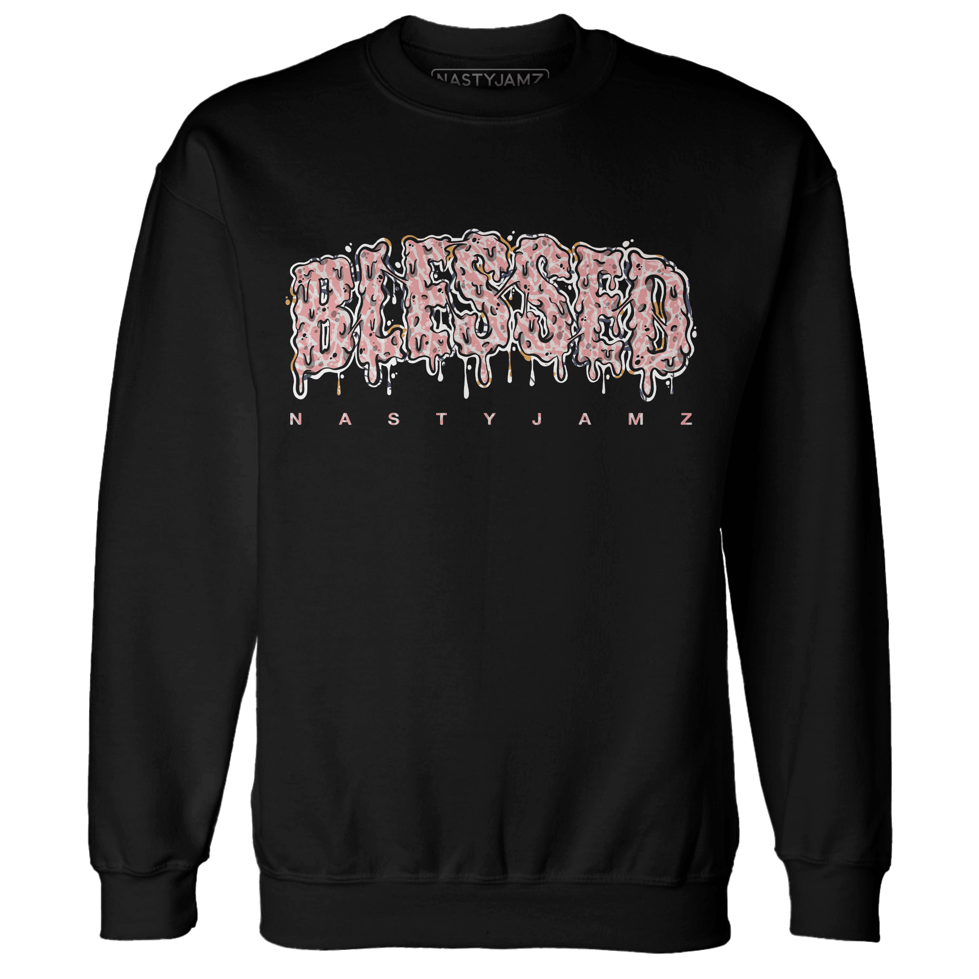 Red Stardust 3s Sweatshirt Match Blessed Text - NastyJamz