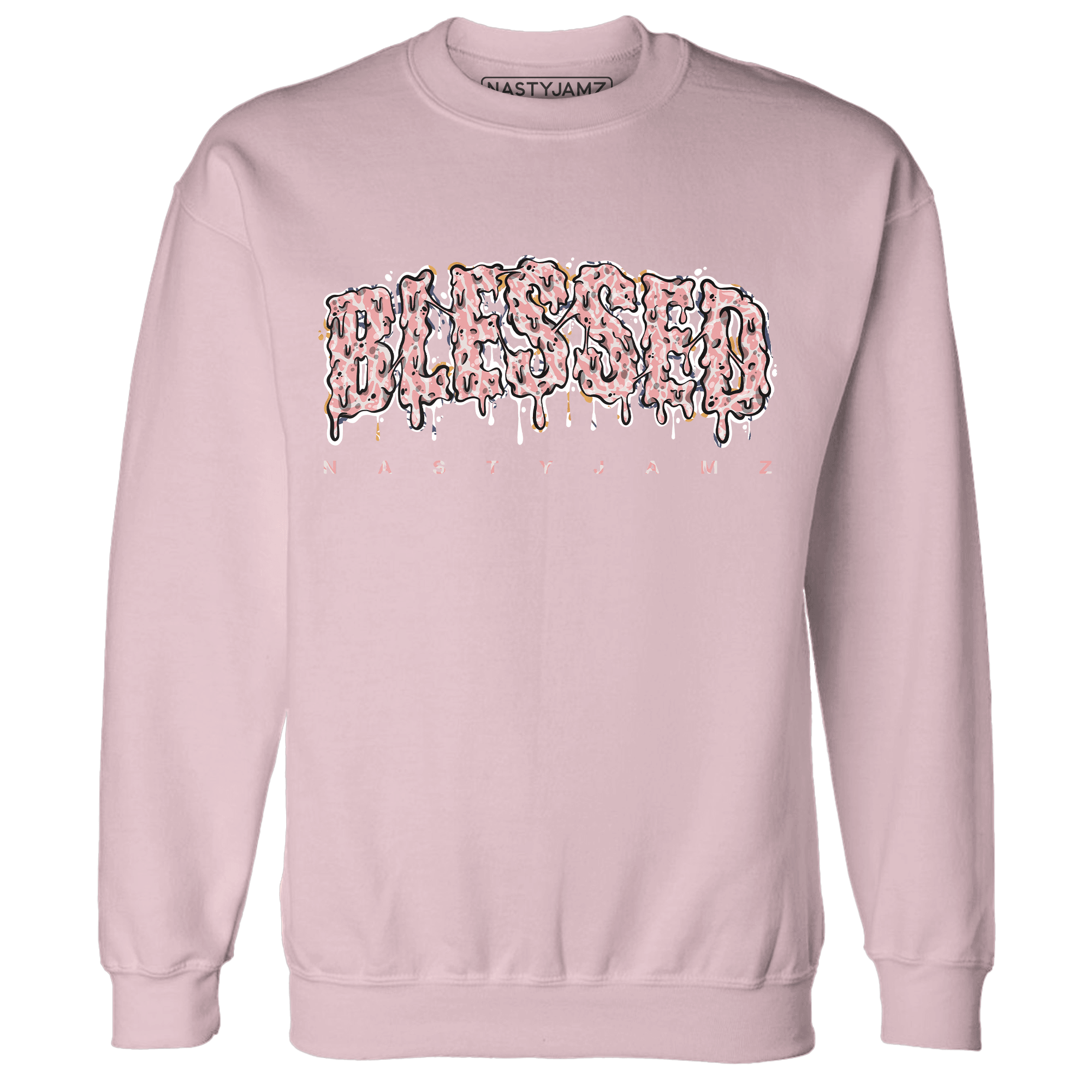 Red Stardust 3s Sweatshirt Match Blessed Text - NastyJamz