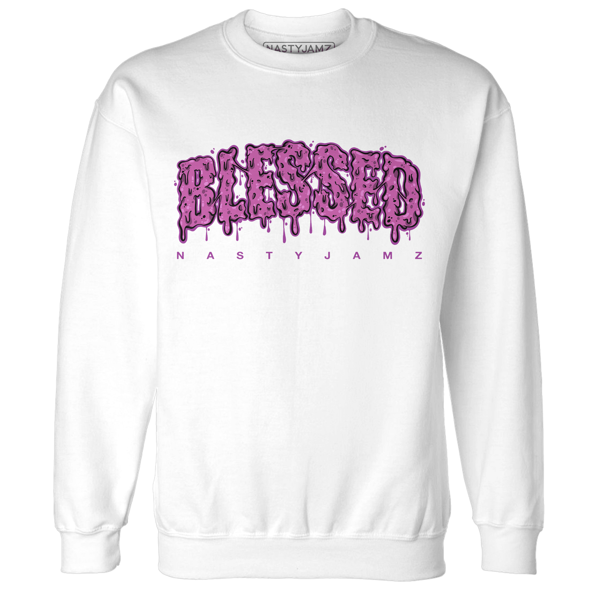 GS Hyper Violet 4s Sweatshirt Match Blessed Text - NastyJamz