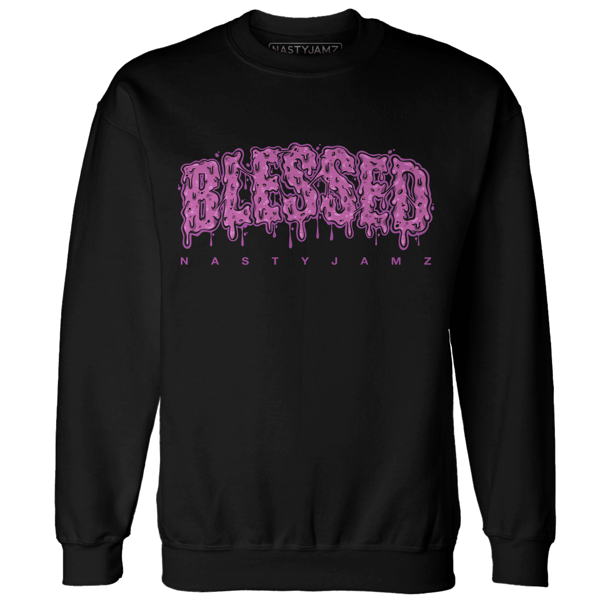 GS Hyper Violet 4s Sweatshirt Match Blessed Text - NastyJamz