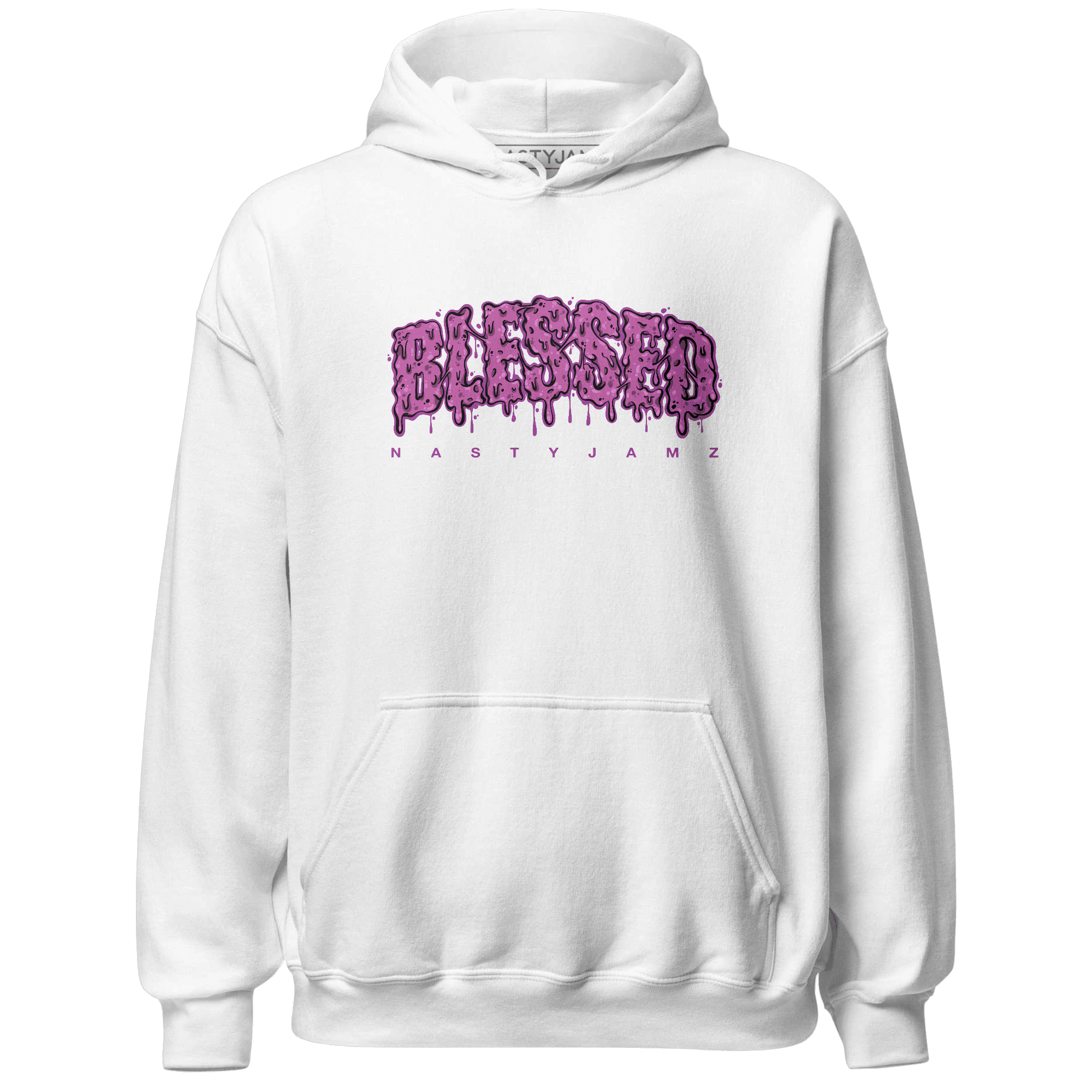 GS Hyper Violet 4s Hoodie Match Blessed Text - NastyJamz