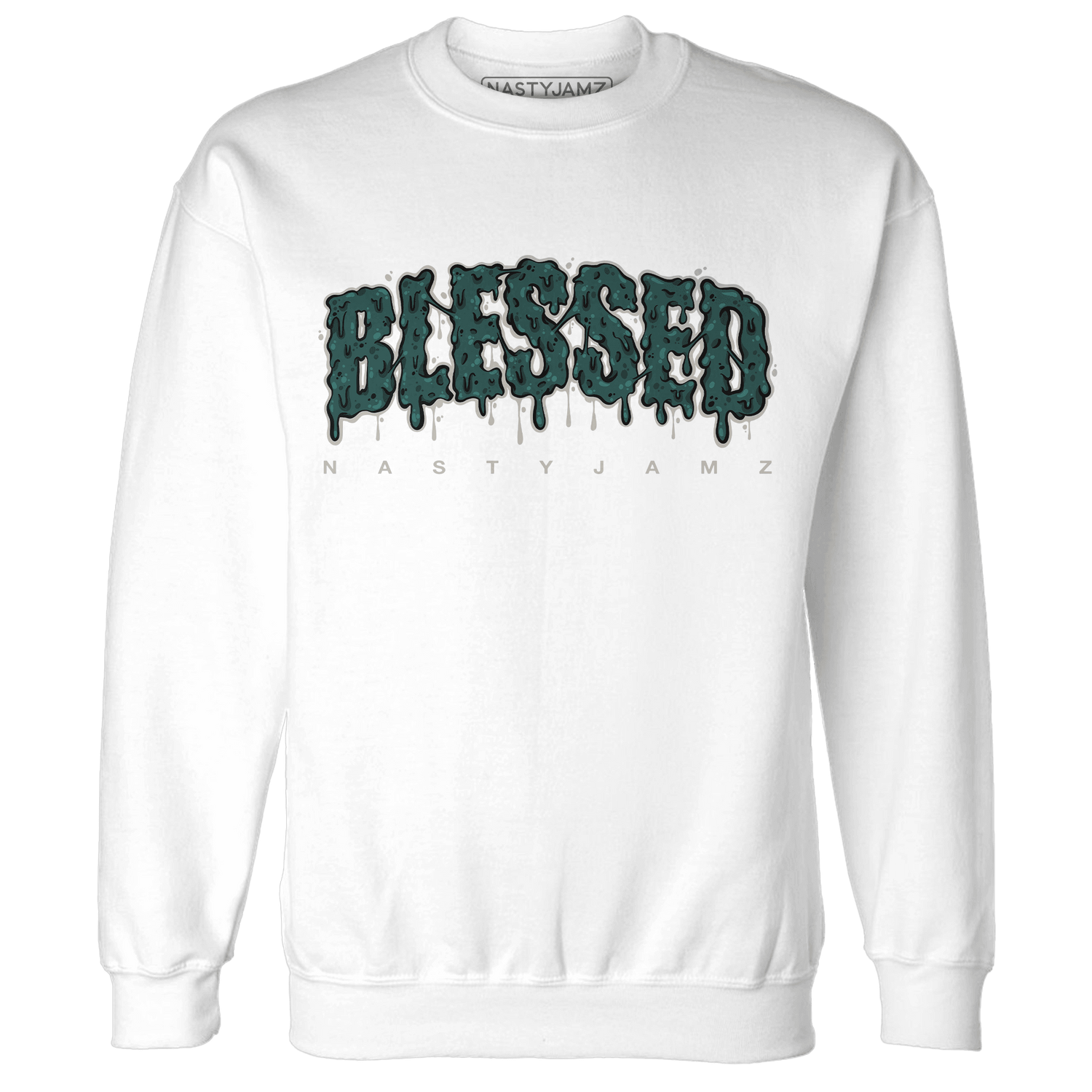 Oxidized Green 4s Sweatshirt Match Blessed Text - NastyJamz