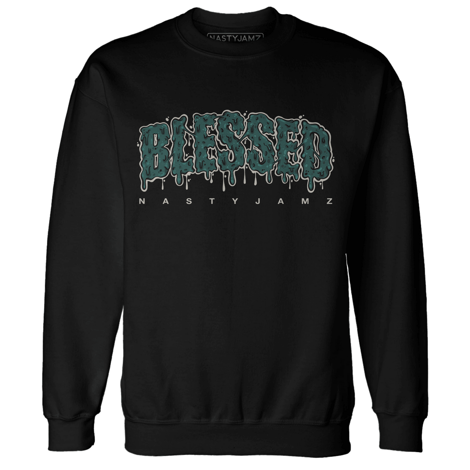 Oxidized Green 4s Sweatshirt Match Blessed Text - NastyJamz