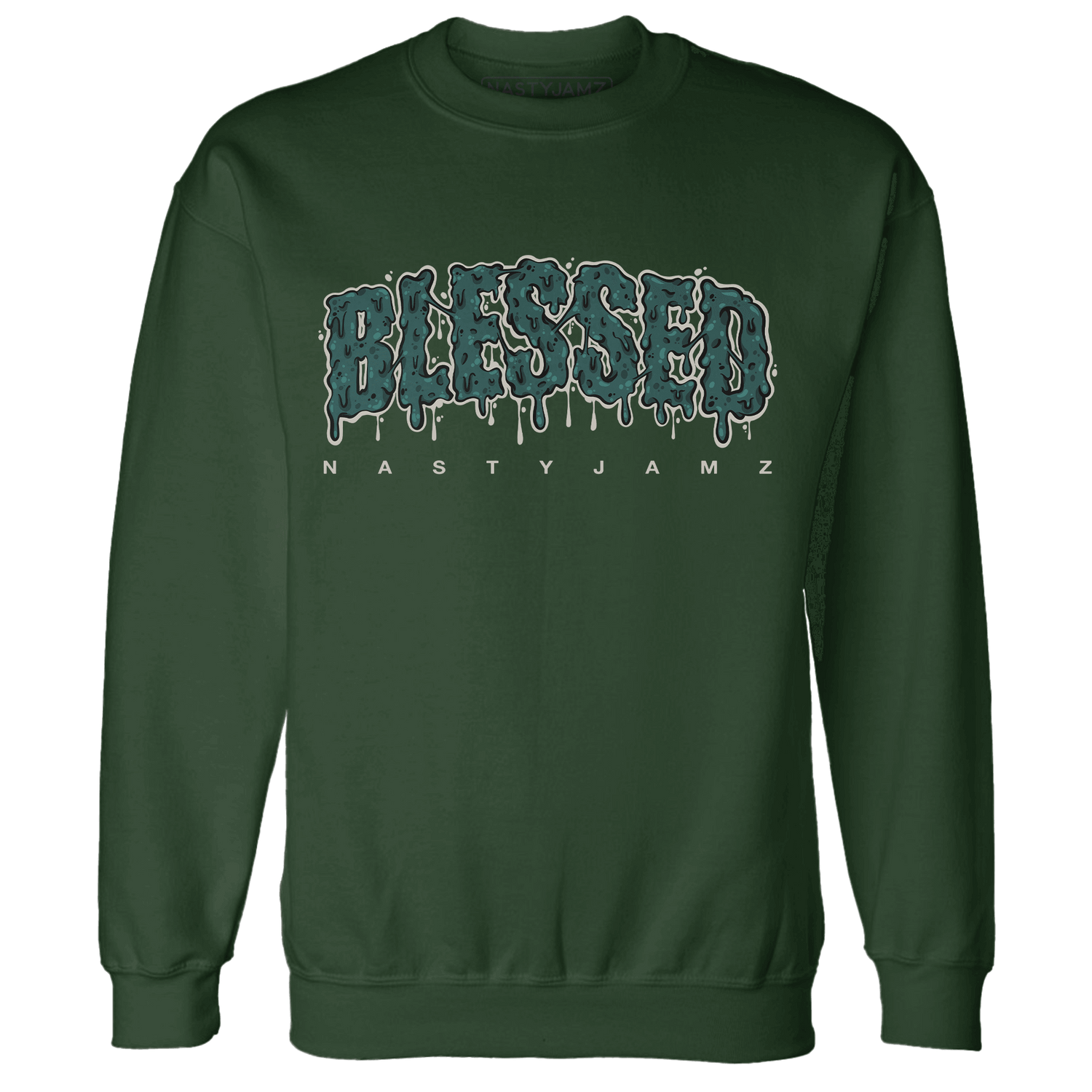 Oxidized Green 4s Sweatshirt Match Blessed Text - NastyJamz