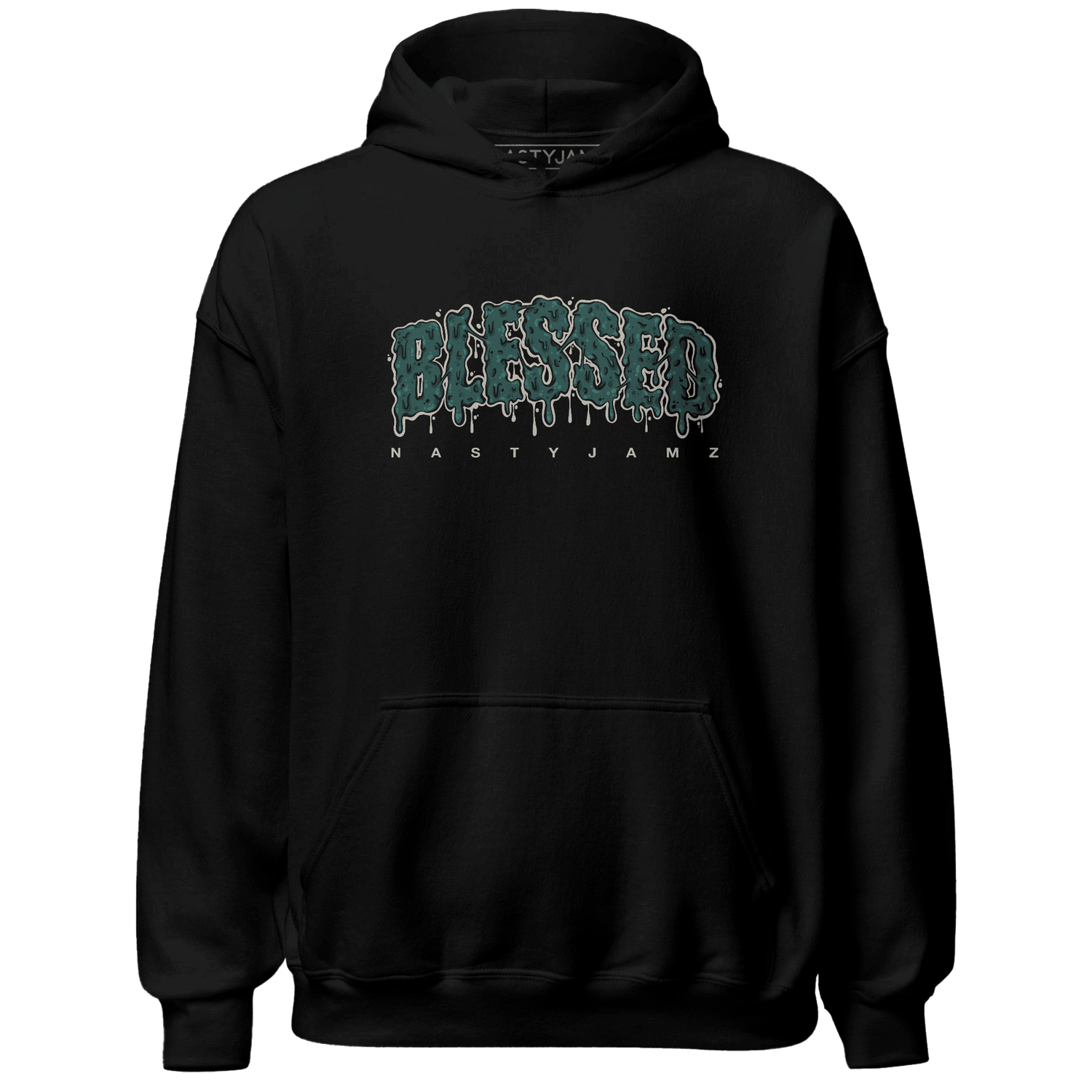 Oxidized Green 4s Hoodie Match Blessed Text - NastyJamz
