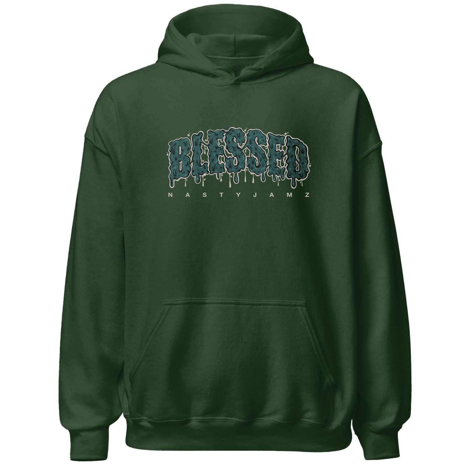 Oxidized Green 4s Hoodie Match Blessed Text - NastyJamz