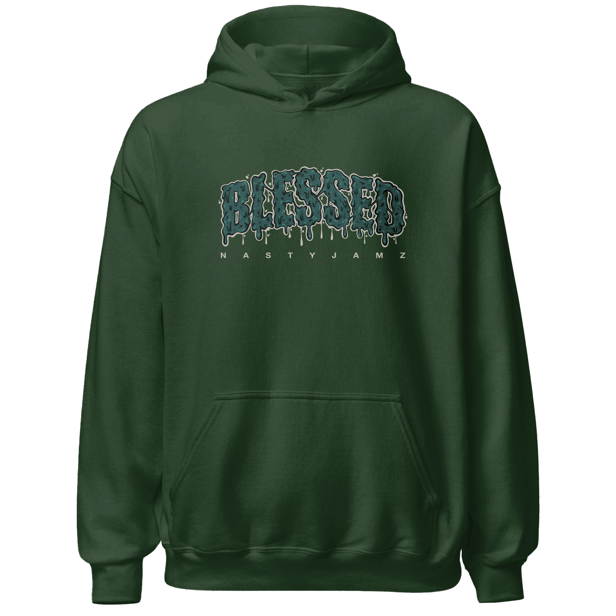 Oxidized Green 4s Hoodie Match Blessed Text - NastyJamz