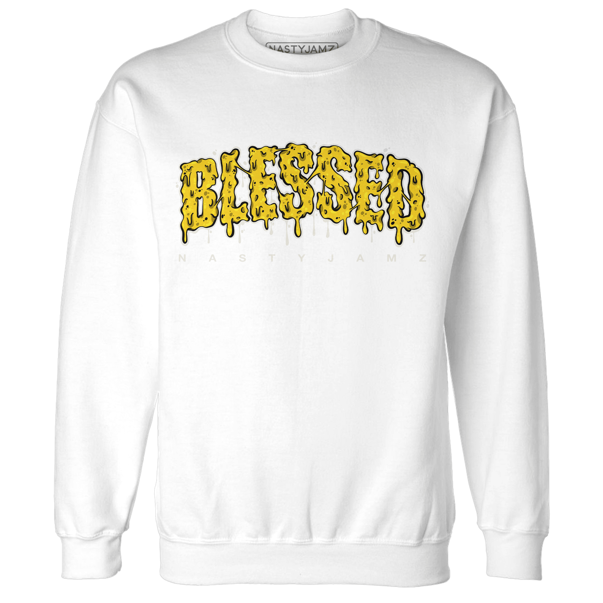 Vivid Sulfur 4s Sweatshirt Match Blessed Text - NastyJamz