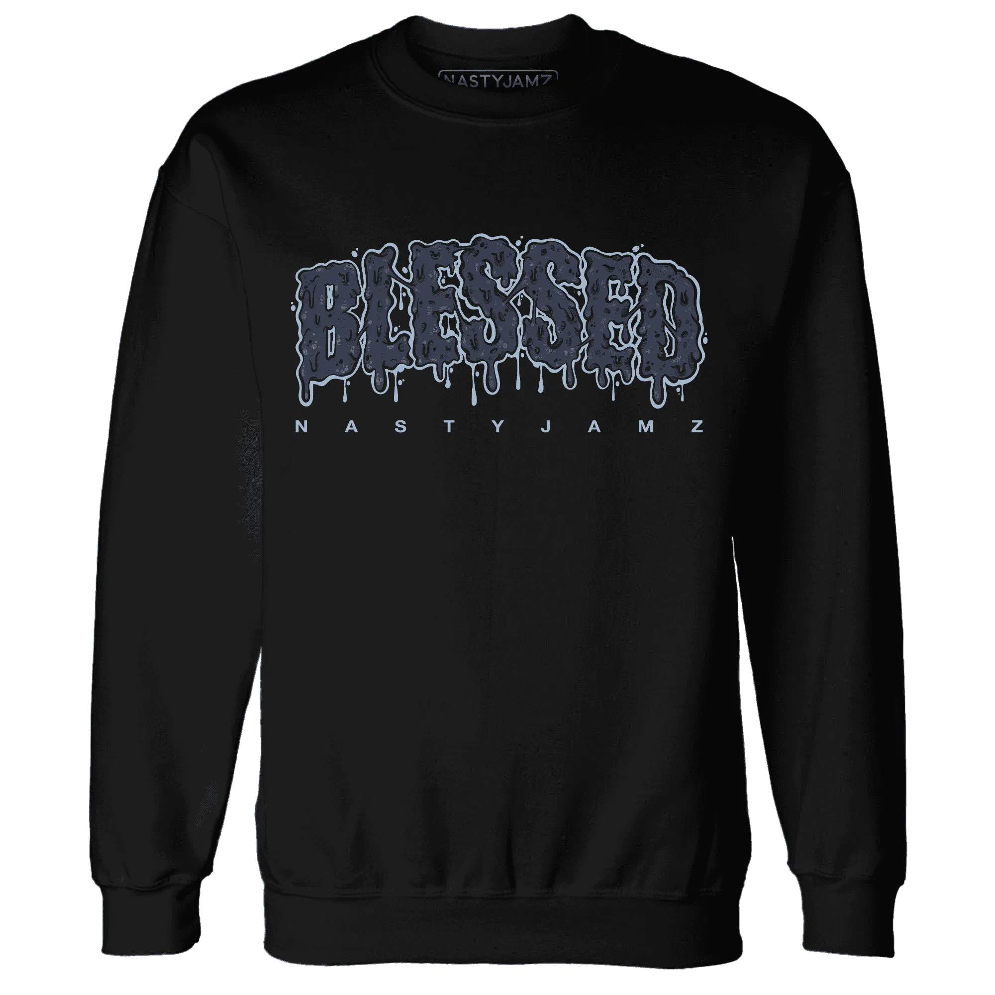 White-Navy-6s-Sweatshirt-Match-Blessed-Text