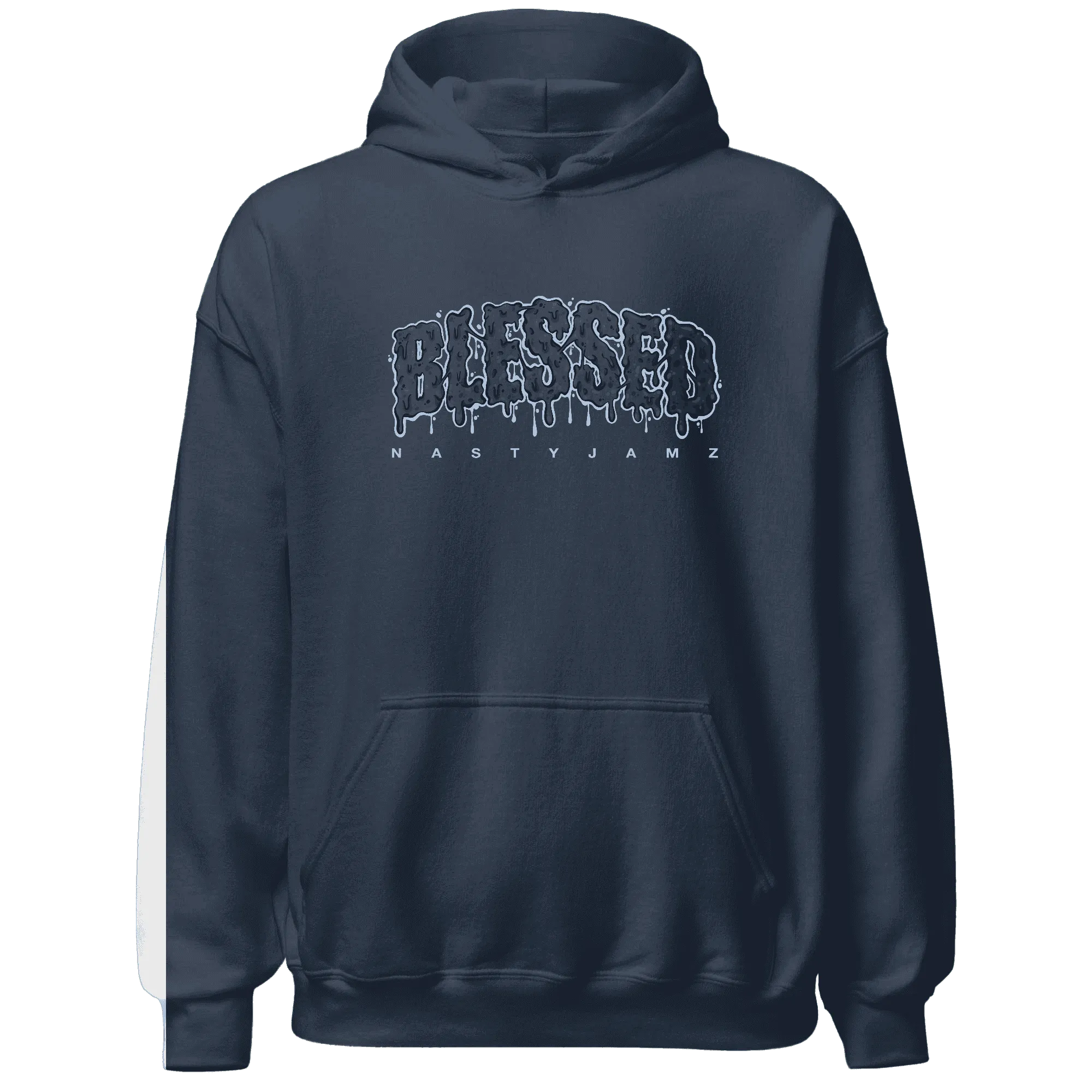 White-Navy-6s-Hoodie-Match-Blessed-Text