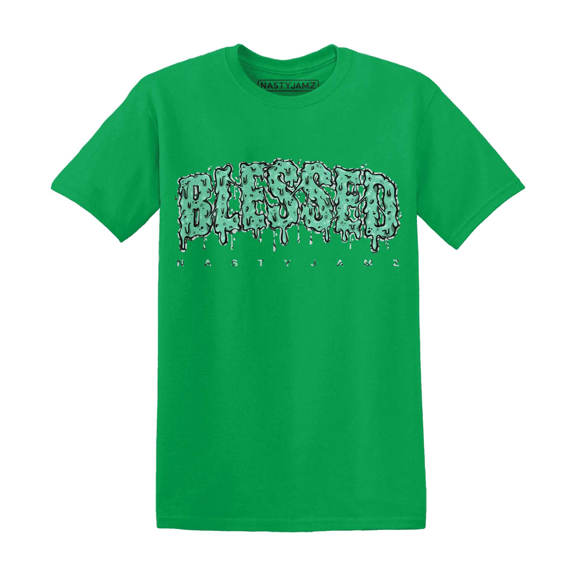 Green-Glow-3s-T-Shirt-Match-Blessed-Text
