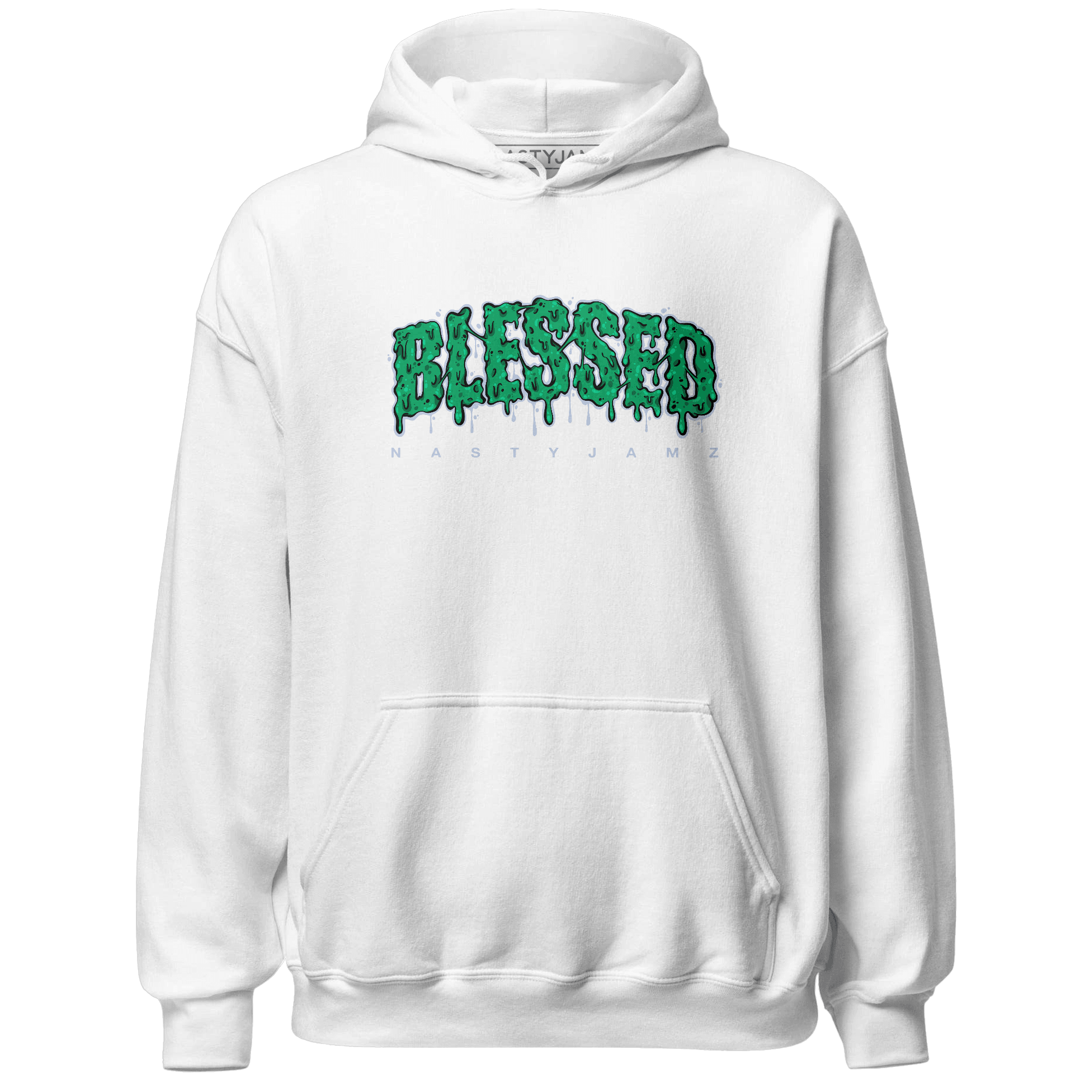 Lucky Green 5s Hoodie Match Blessed Text - NastyJamz
