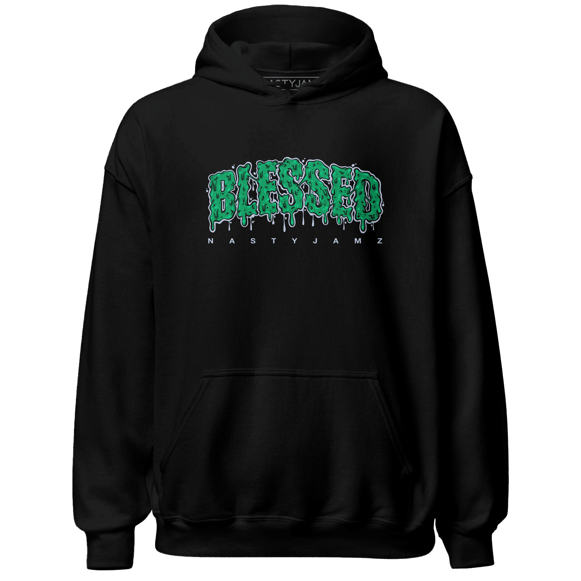 Lucky Green 5s Hoodie Match Blessed Text - NastyJamz