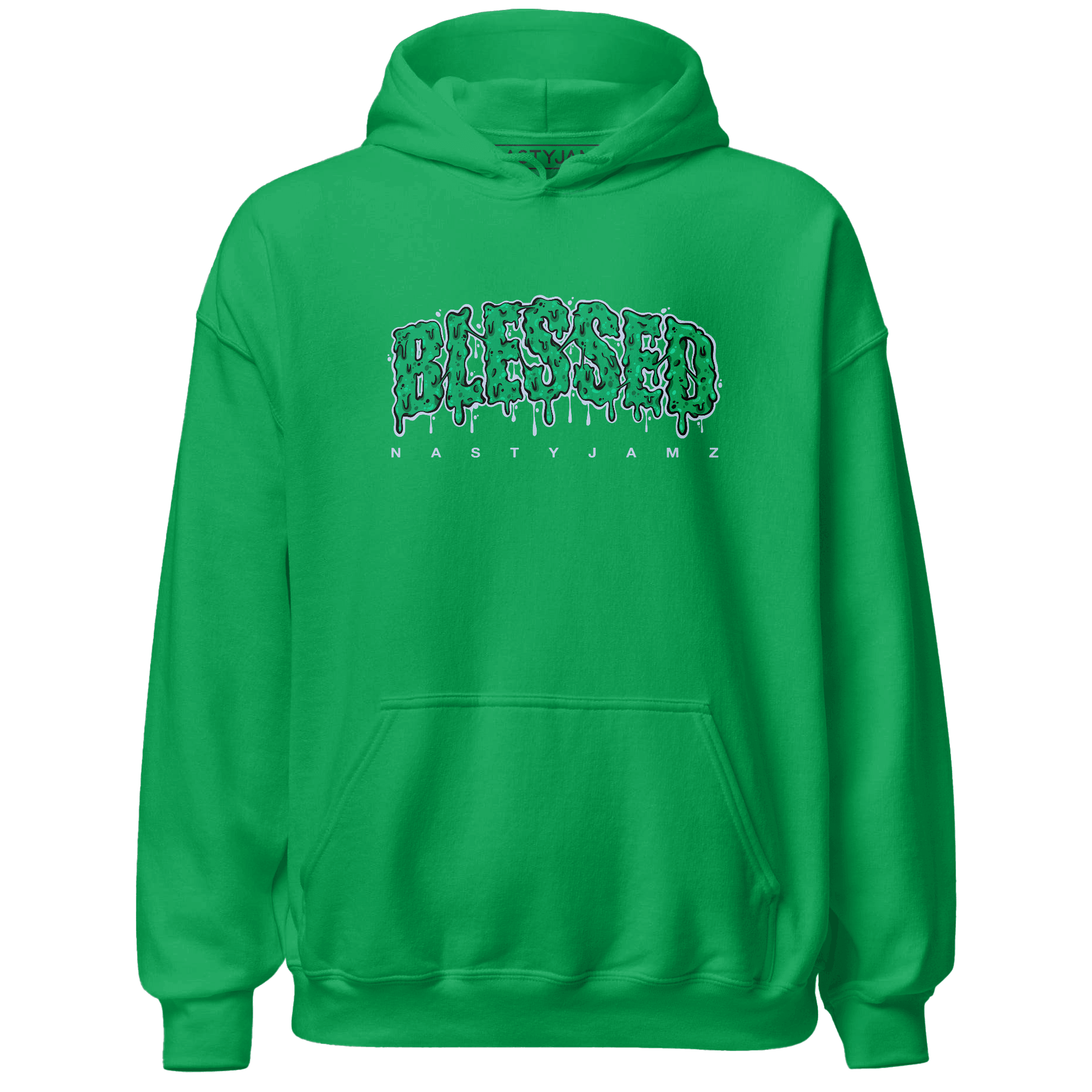 Lucky Green 5s Hoodie Match Blessed Text - NastyJamz