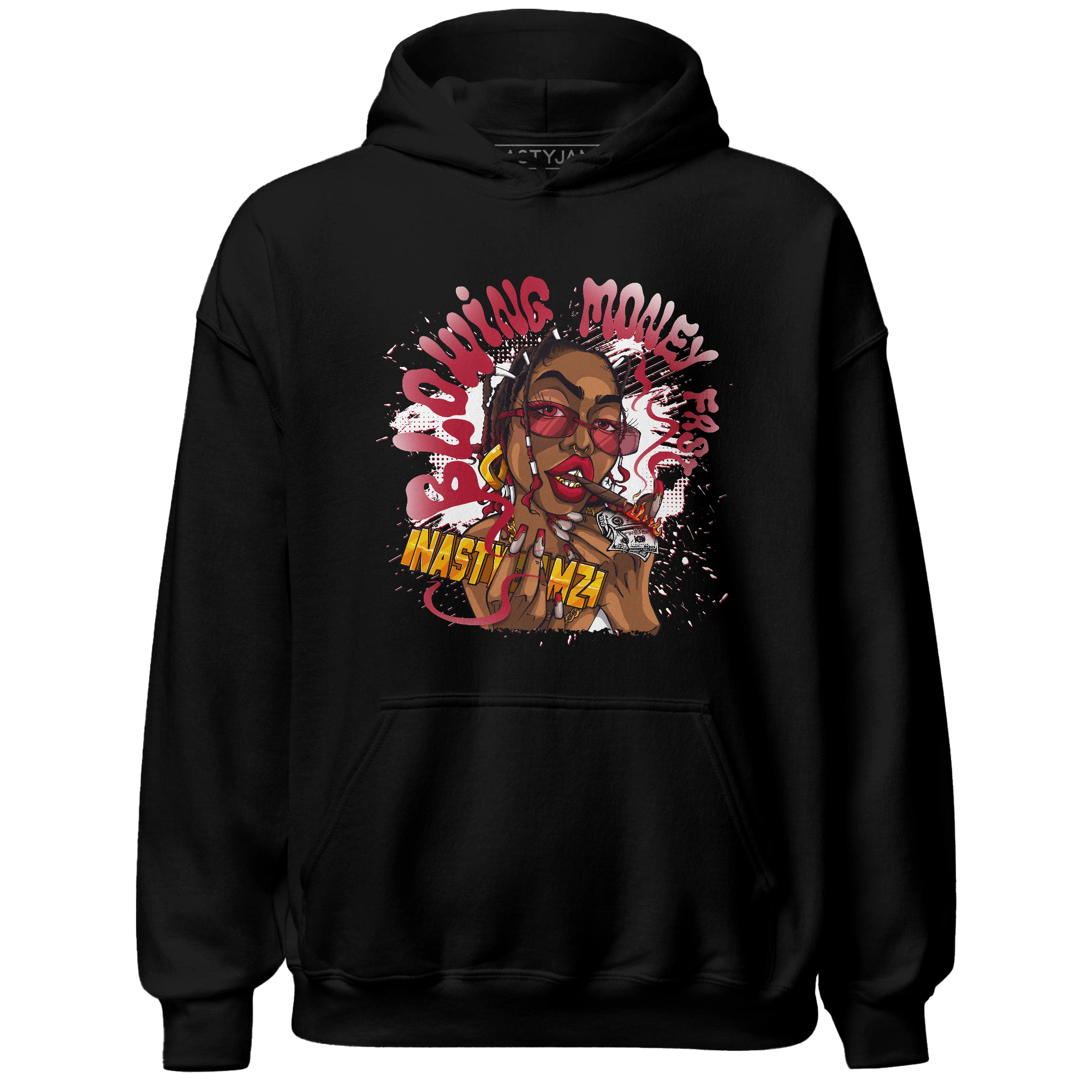 Retro Red Taxi 12s Hoodie Match Blowing Money Fast Girl - NastyJamz
