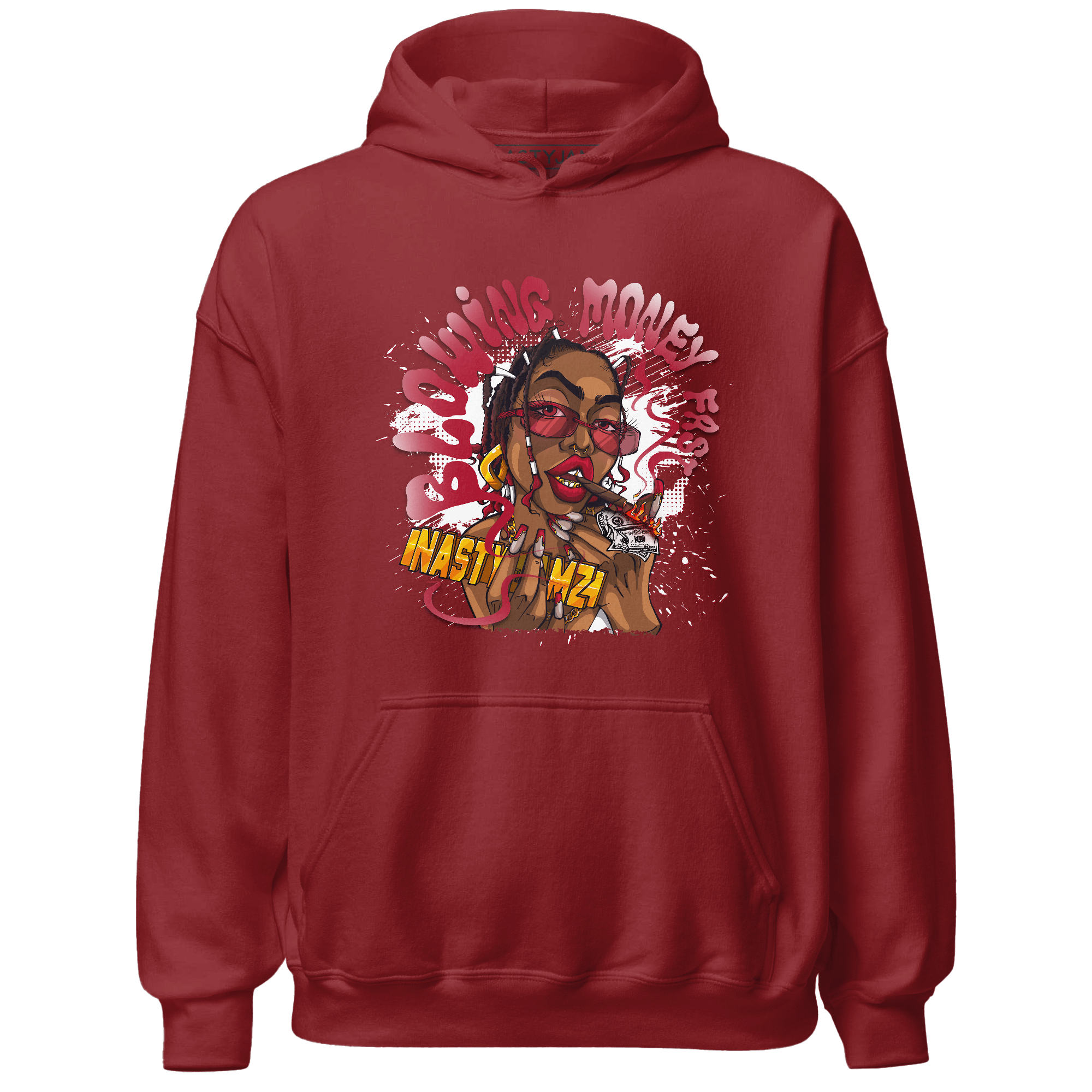 Retro Red Taxi 12s Hoodie Match Blowing Money Fast Girl - NastyJamz
