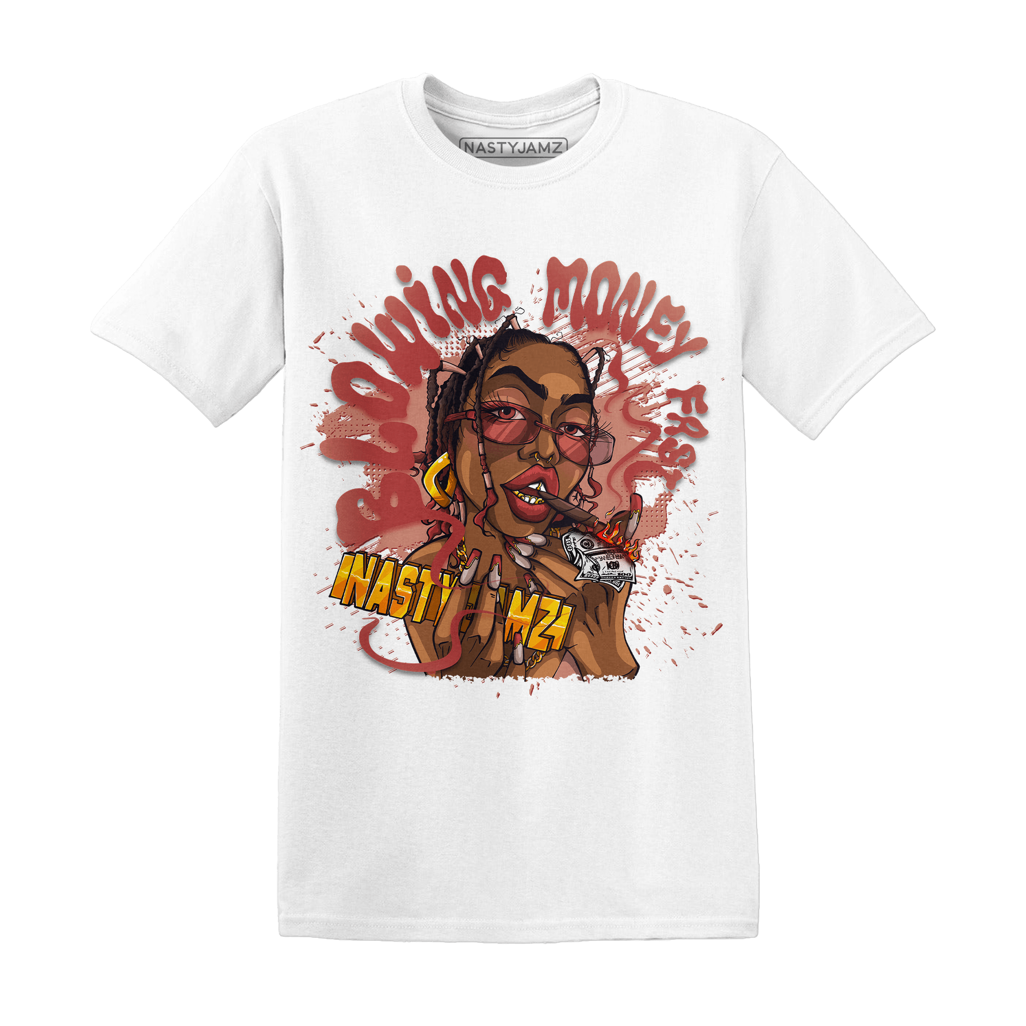 Dune Red 13s T Shirt Match Blowing Money Fast Girl - NastyJamz