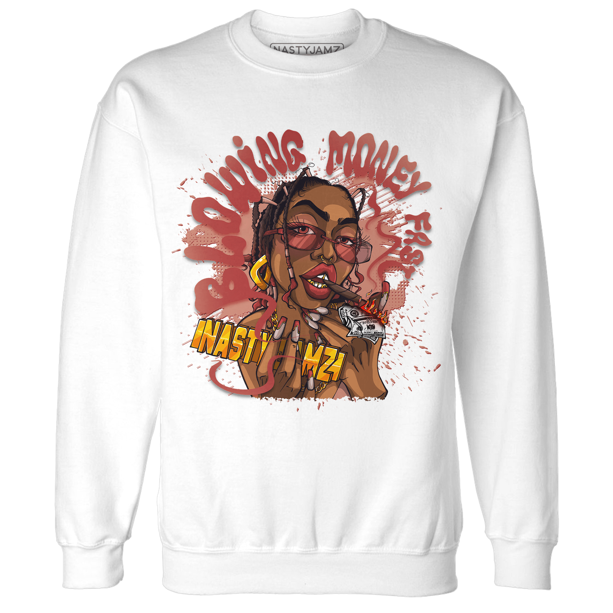 Dune Red 13s Sweatshirt Match Blowing Money Fast Girl - NastyJamz