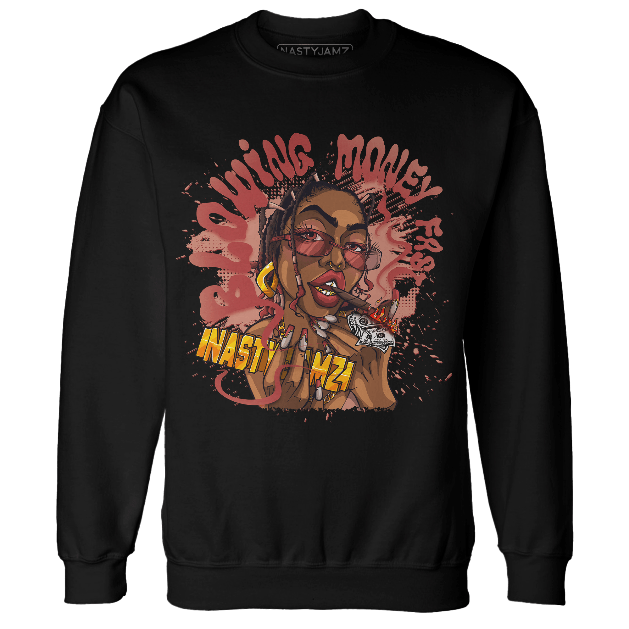 Dune Red 13s Sweatshirt Match Blowing Money Fast Girl - NastyJamz