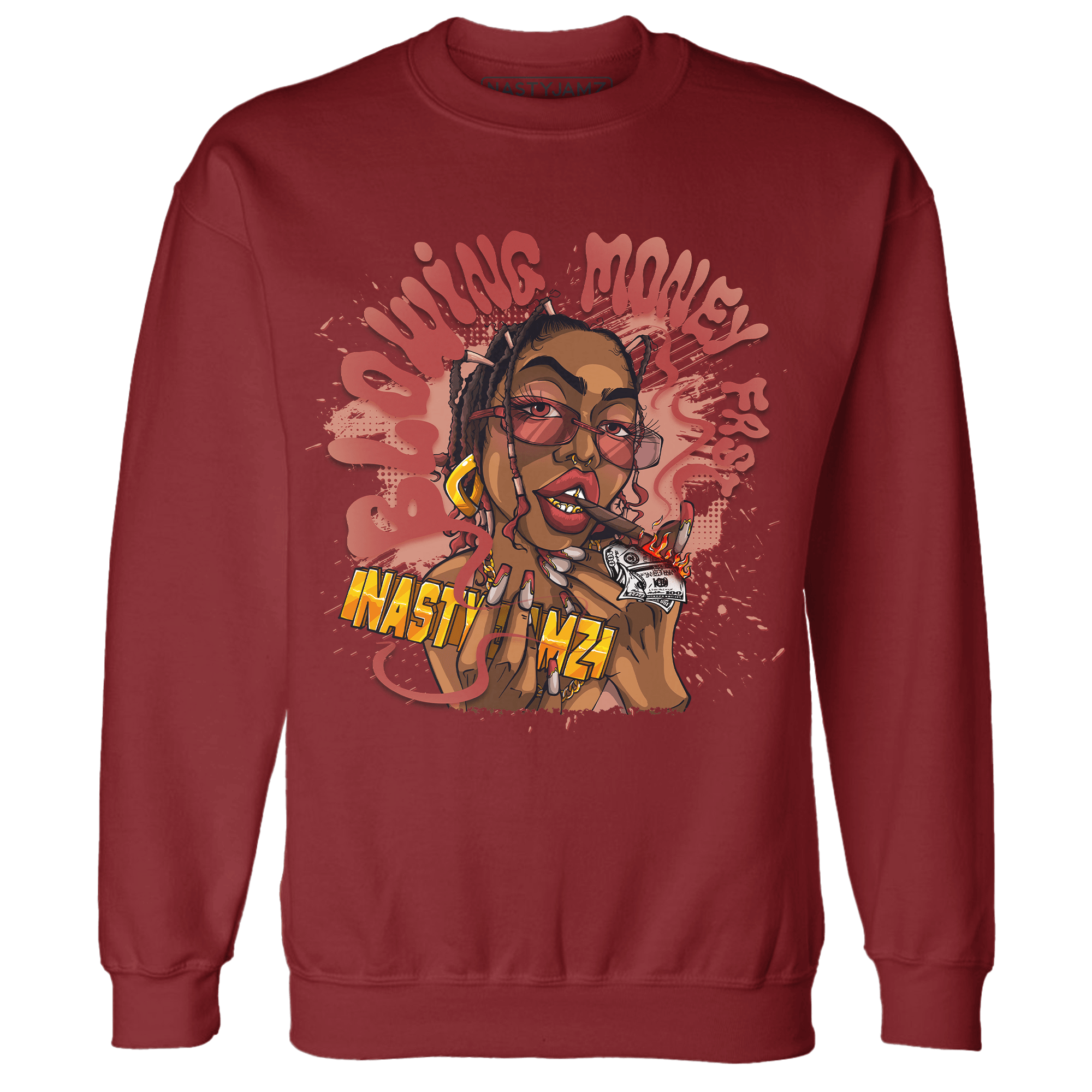 Dune Red 13s Sweatshirt Match Blowing Money Fast Girl - NastyJamz