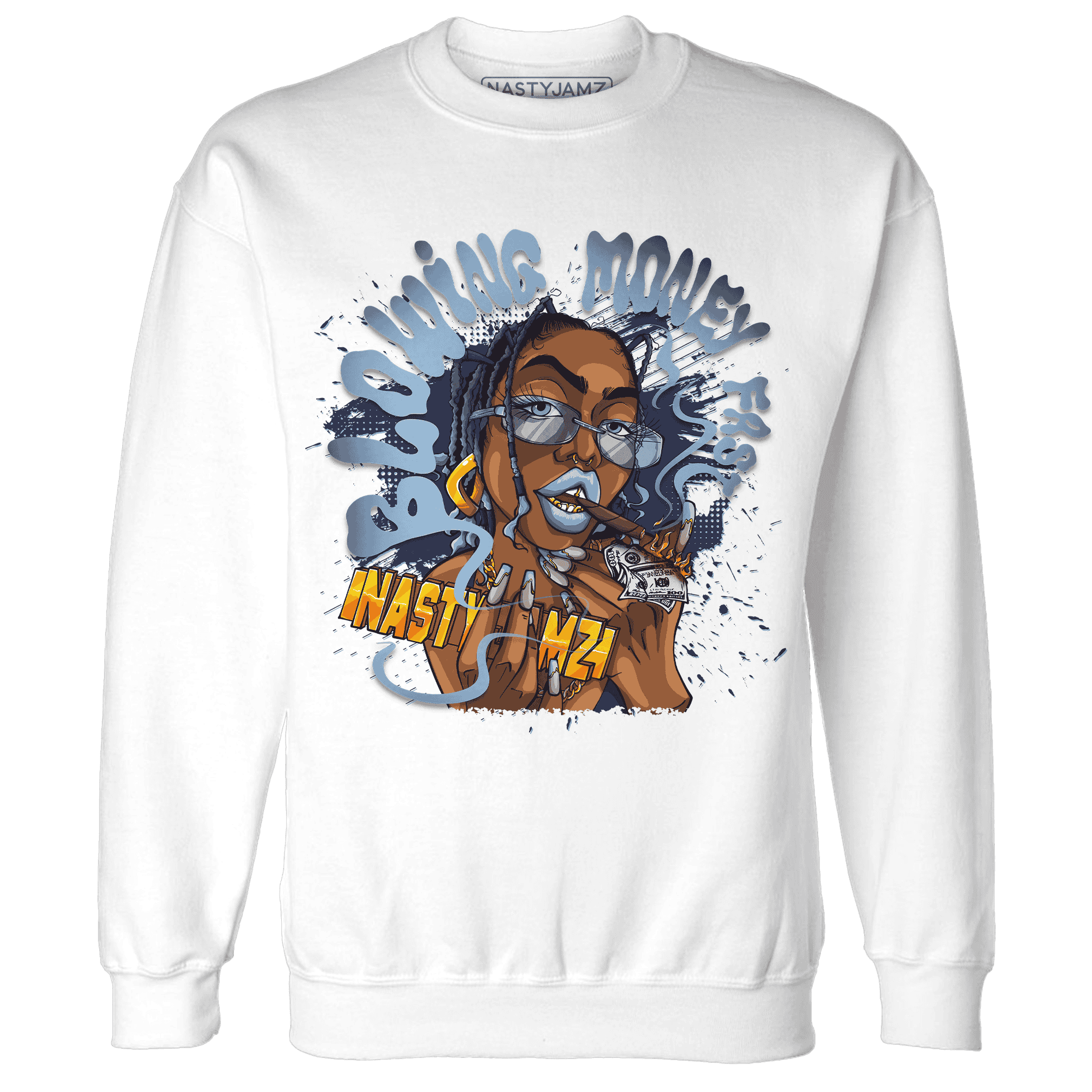 First In Flight 1s Sweatshirt Match Blowing Money Fast Girl - NastyJamz