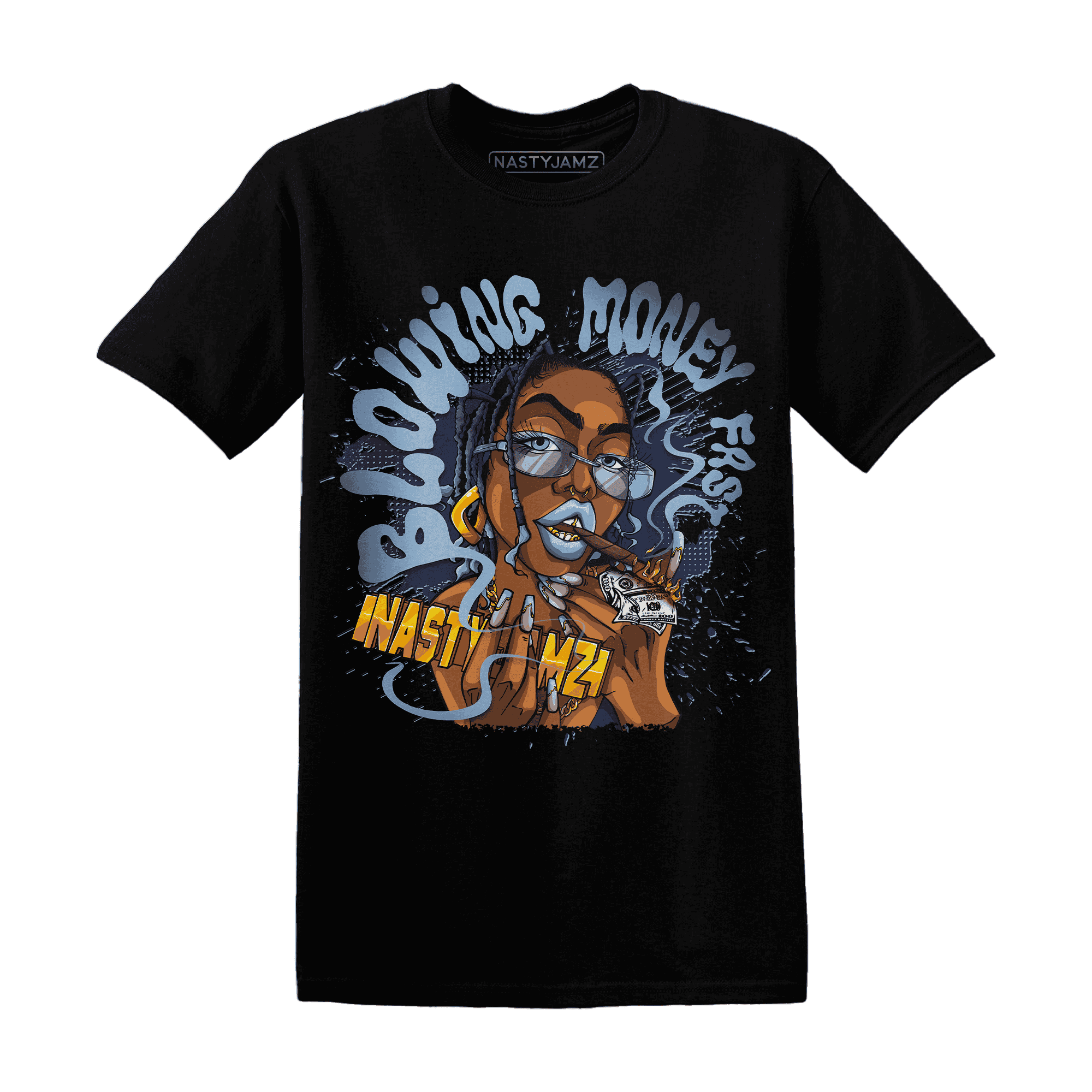 First In Flight 1s T Shirt Match Blowing Money Fast Girl - NastyJamz