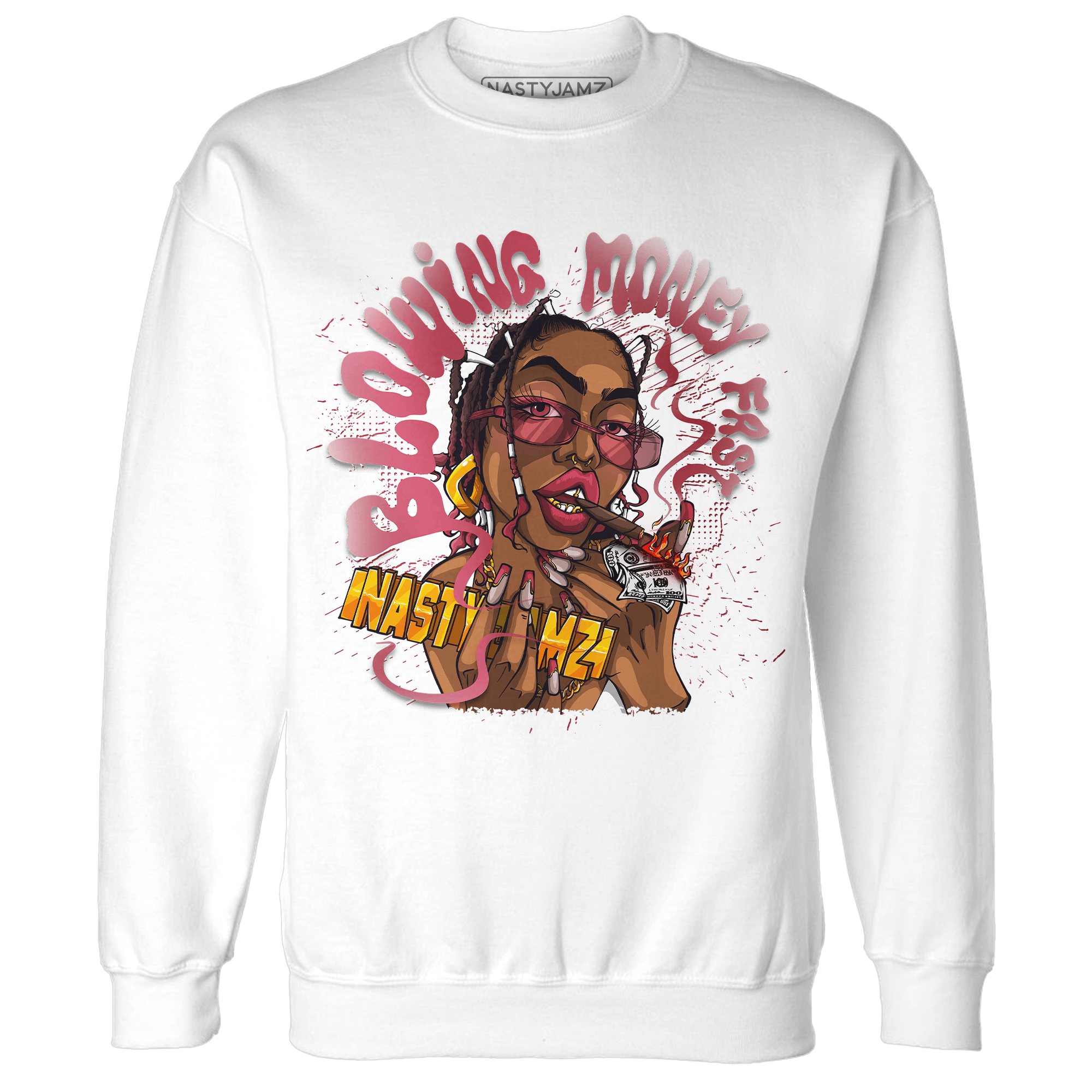 High 85 Metallic Burgundy 1s Sweatshirt Match Blowing Money Fast Girl - NastyJamz