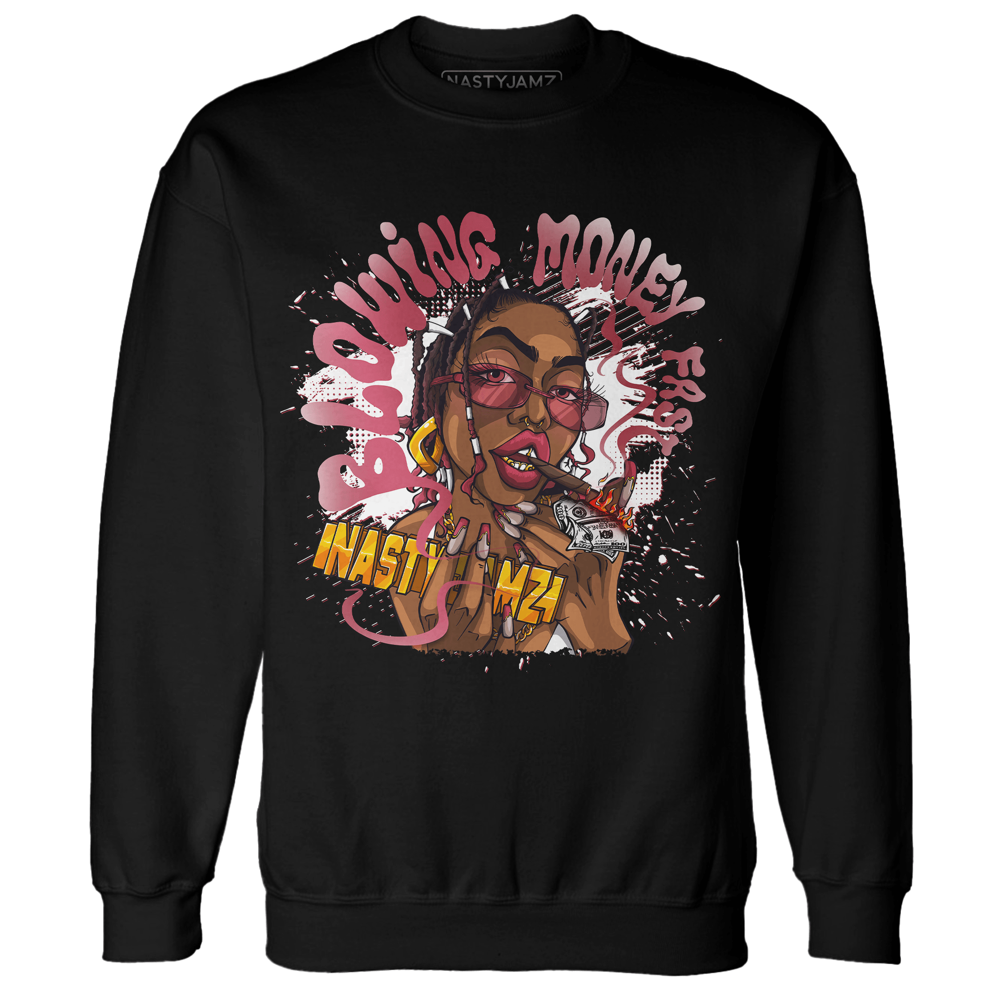 High 85 Metallic Burgundy 1s Sweatshirt Match Blowing Money Fast Girl - NastyJamz