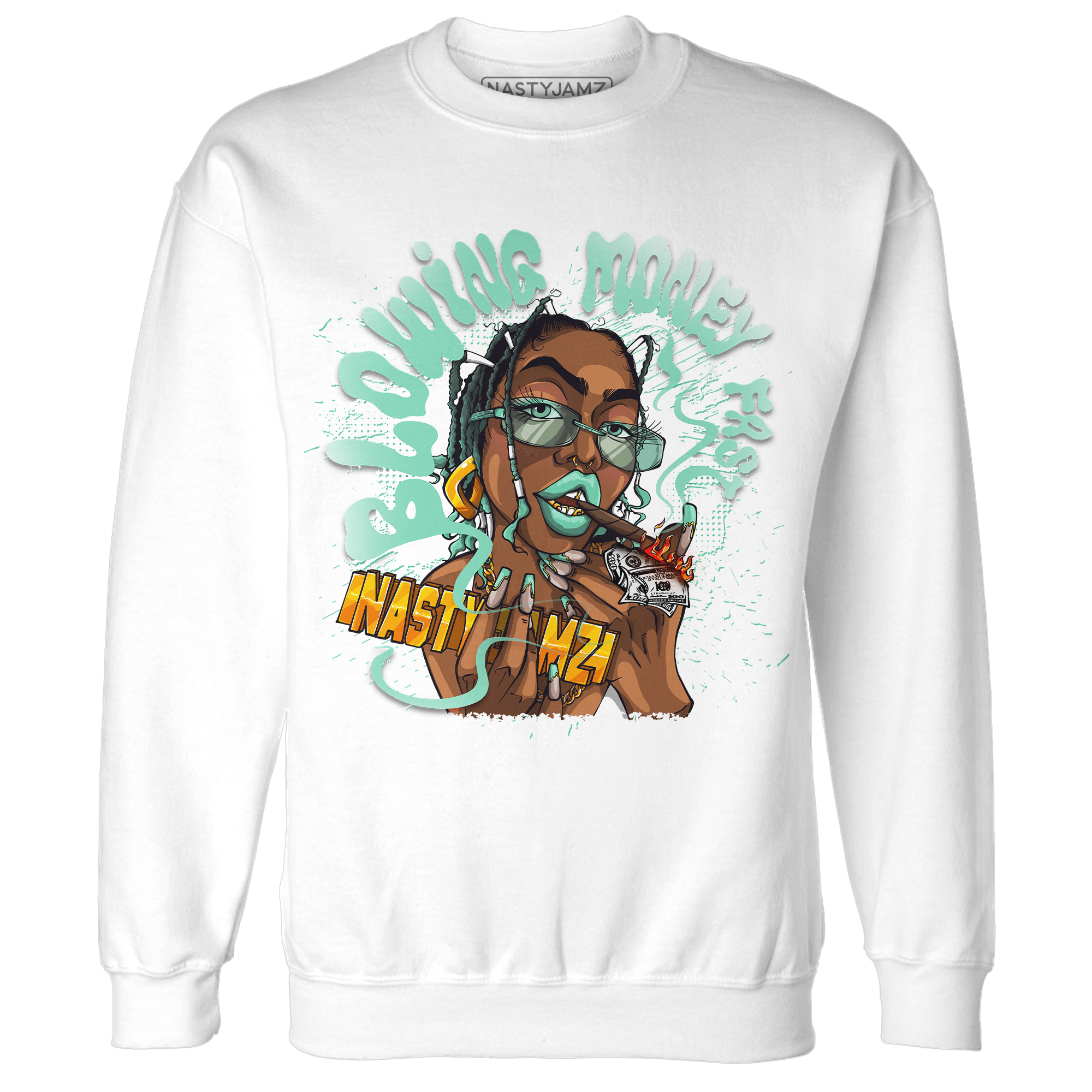 High OG Green Glow 1s Sweatshirt Match Blowing Money Fast Girl - NastyJamz