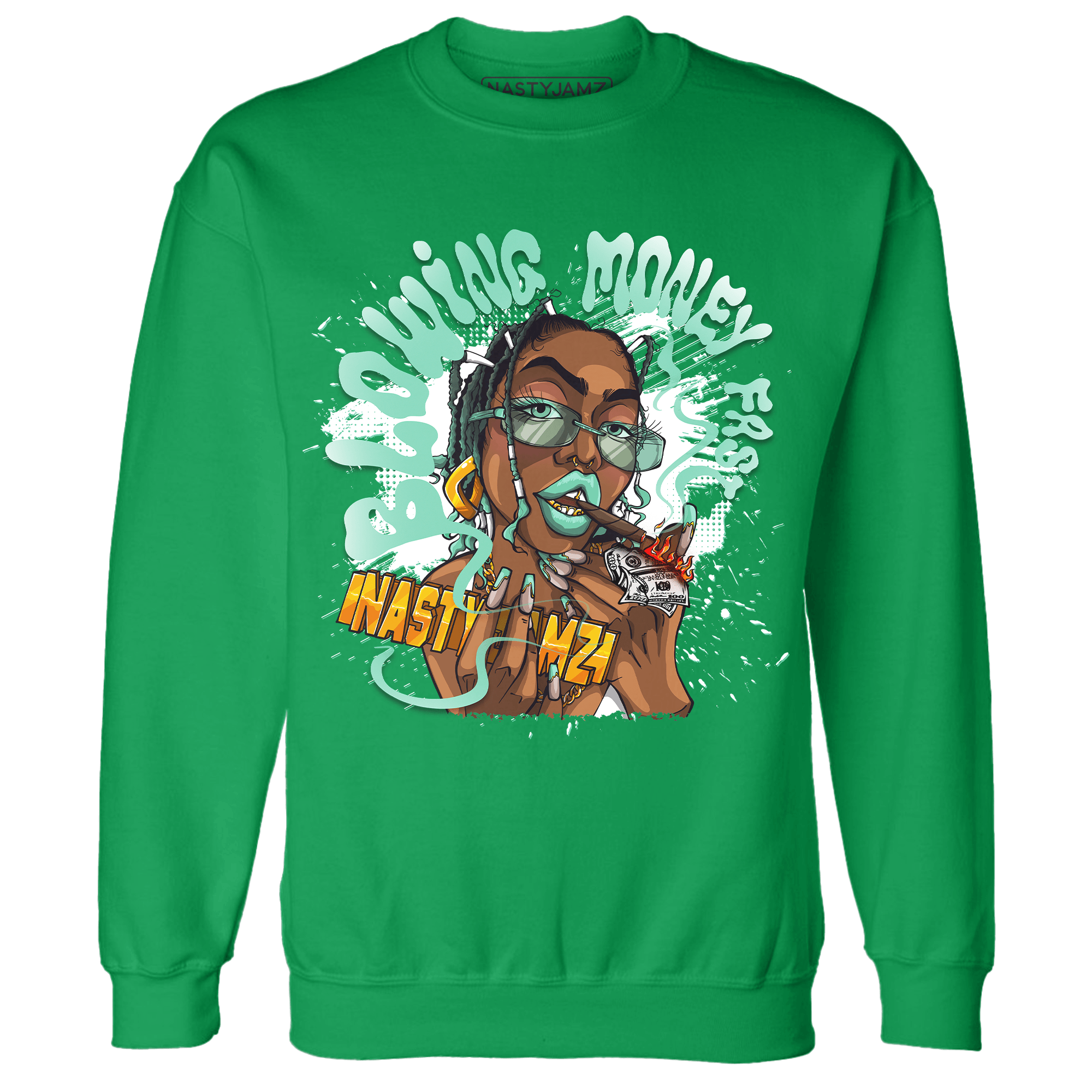 High OG Green Glow 1s Sweatshirt Match Blowing Money Fast Girl - NastyJamz