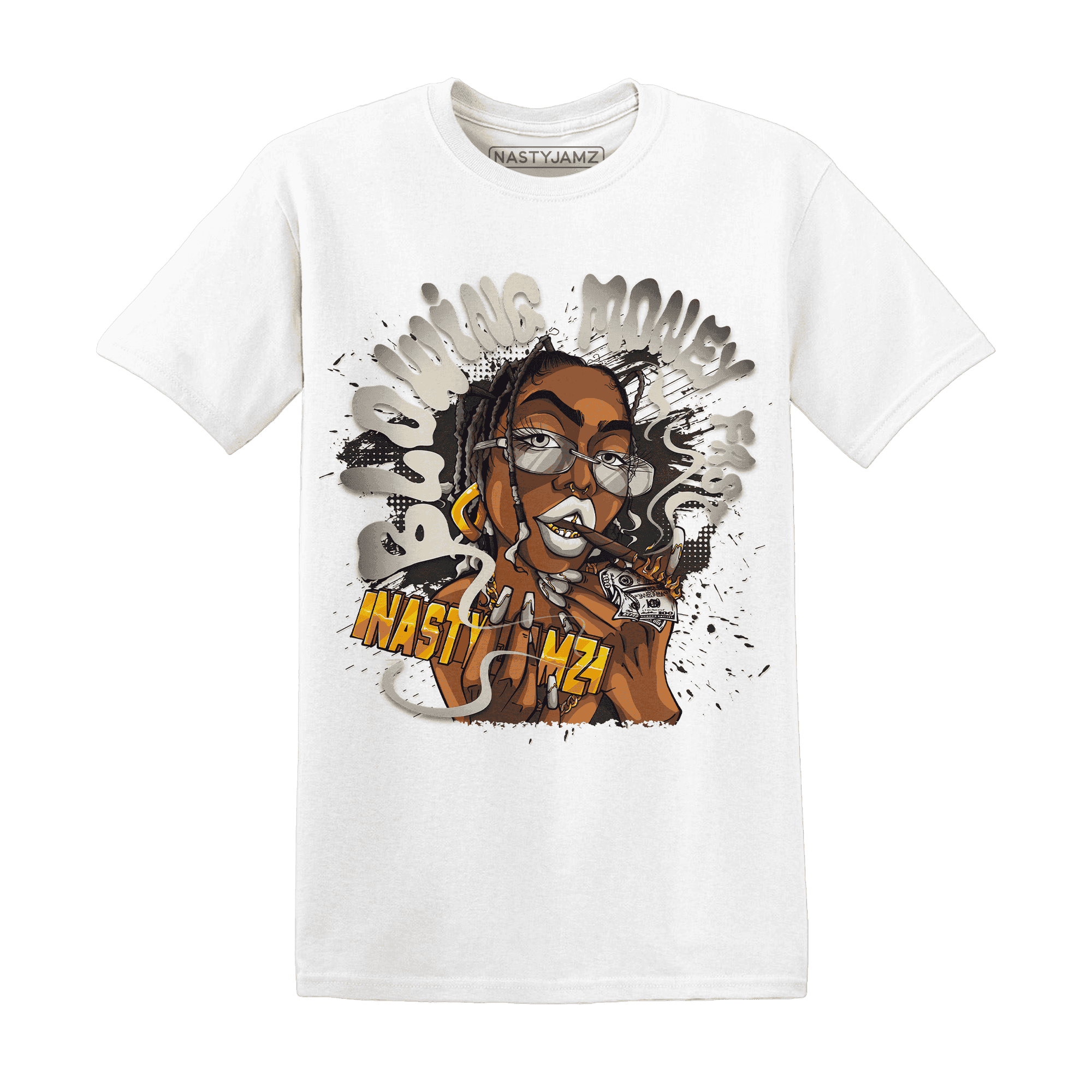 Quaiii 54 3s T Shirt Match Blowing Money Fast Girl - NastyJamz