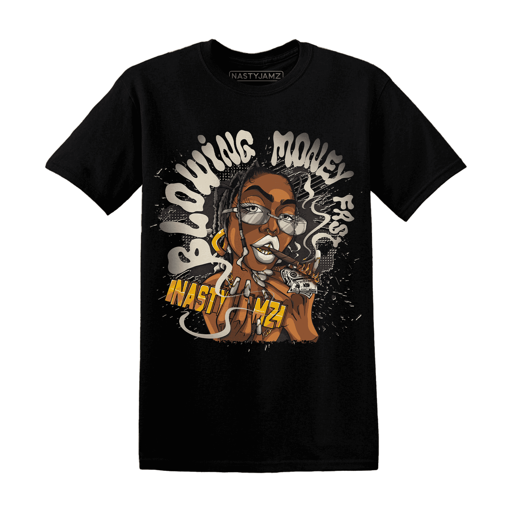 Quaiii 54 3s T Shirt Match Blowing Money Fast Girl - NastyJamz