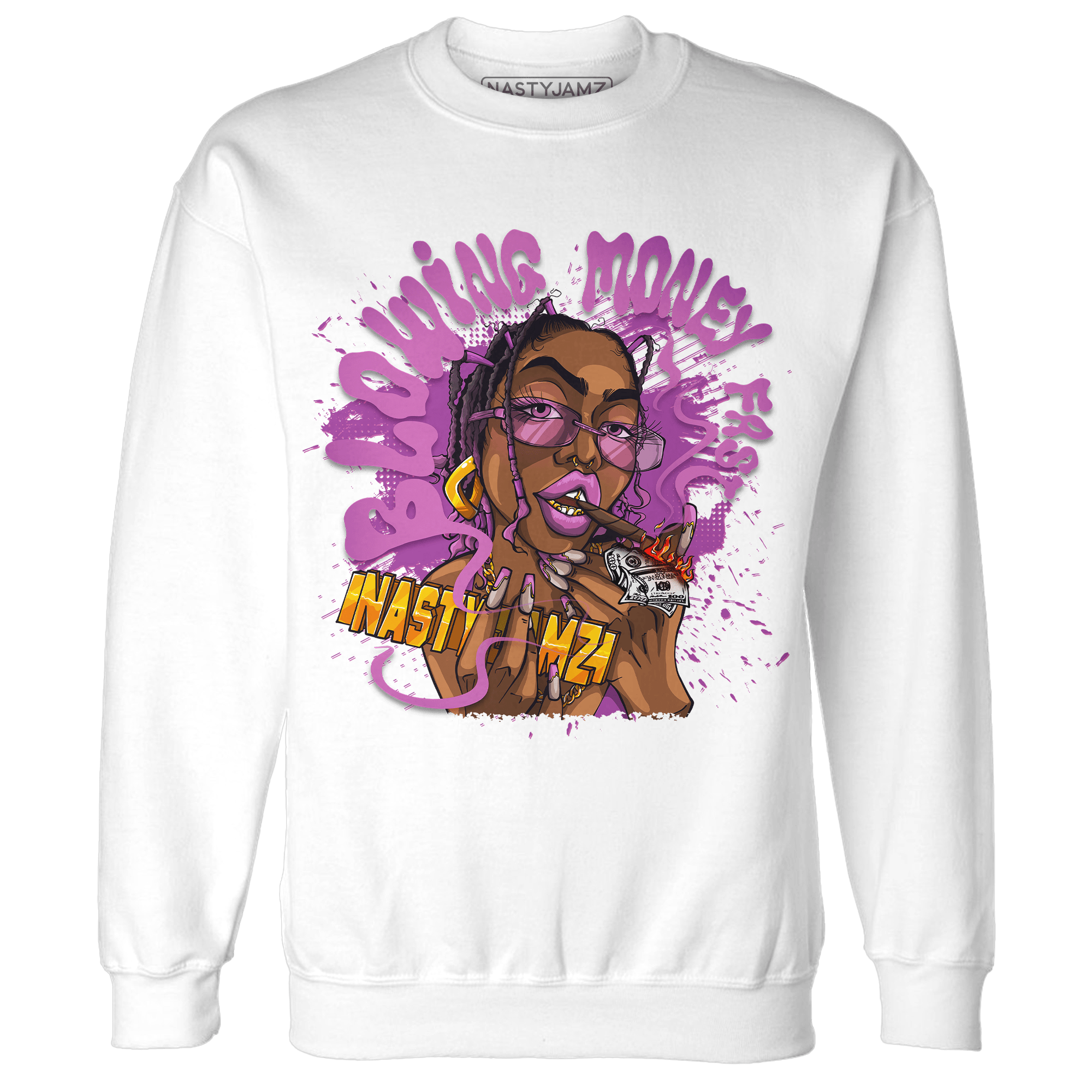 GS Hyper Violet 4s Sweatshirt Match Blowing Money Fast Girl - NastyJamz