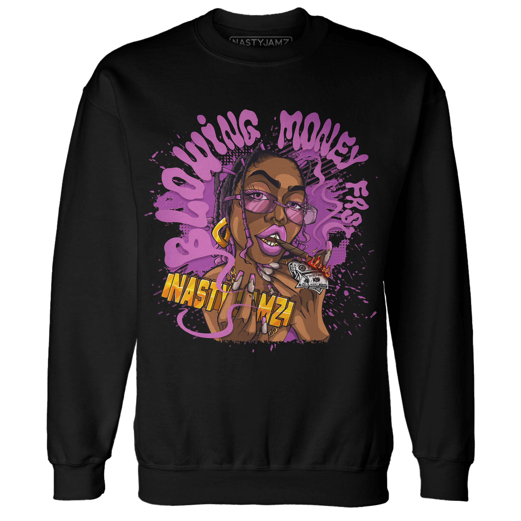 GS Hyper Violet 4s Sweatshirt Match Blowing Money Fast Girl - NastyJamz