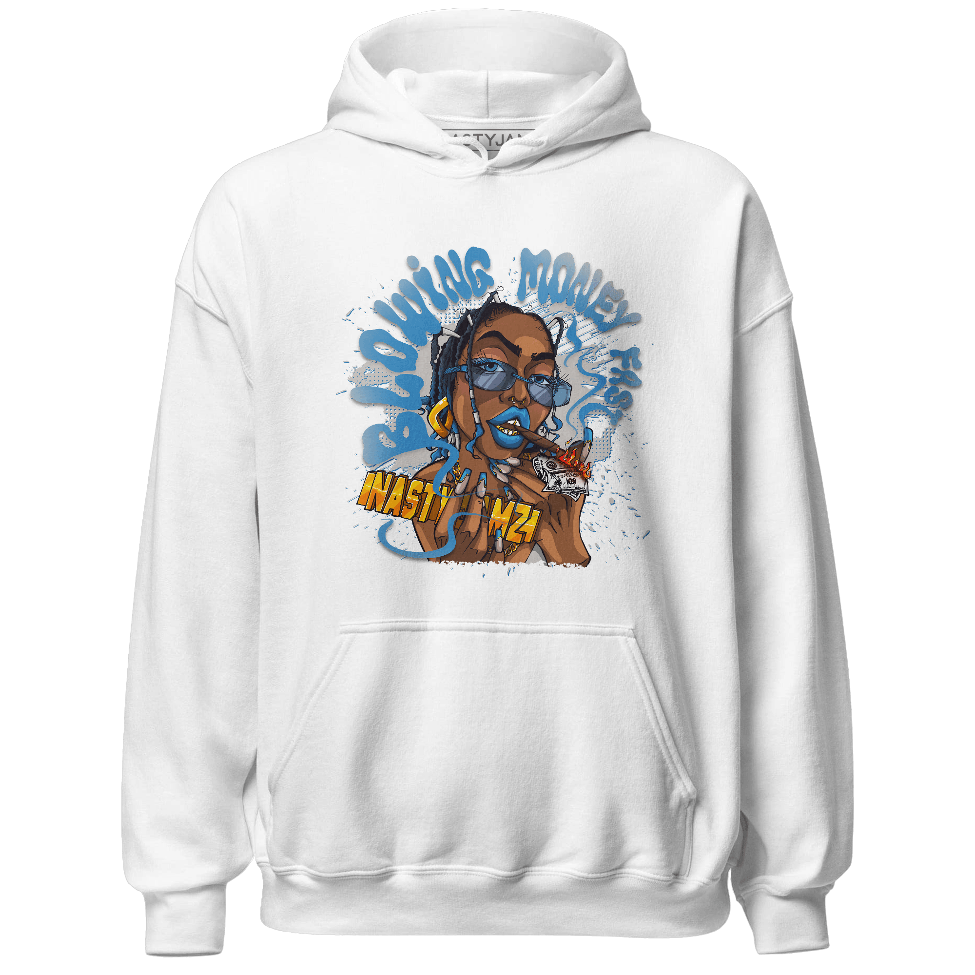Industrial Blue 4s Hoodie Match Blowing Money Fast Girl - NastyJamz