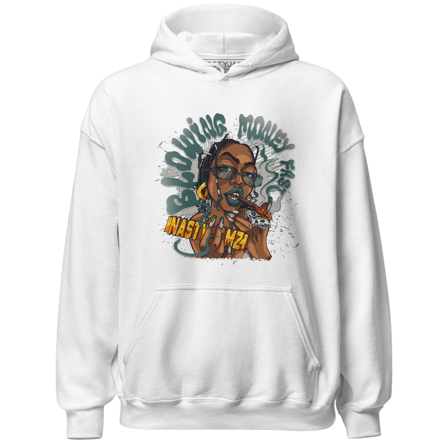 Oxidized Green 4s Hoodie Match Blowing Money Fast Girl - NastyJamz