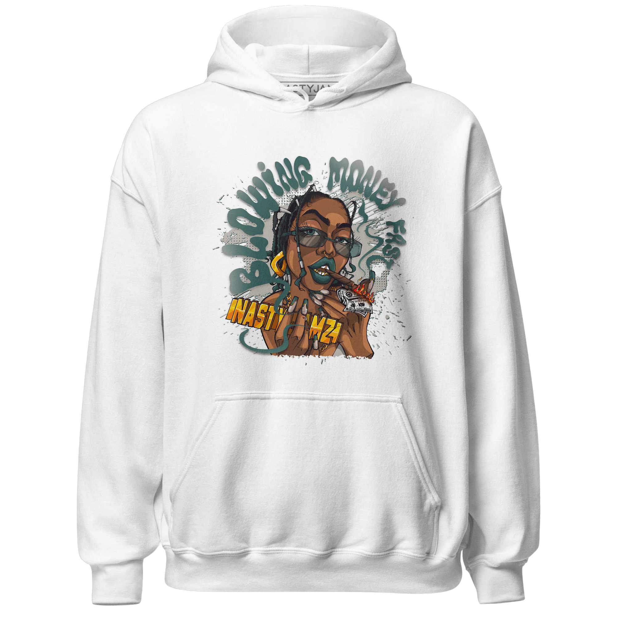 Oxidized Green 4s Hoodie Match Blowing Money Fast Girl - NastyJamz