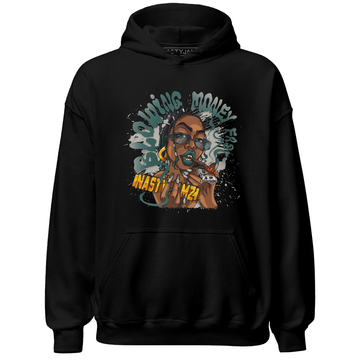 Oxidized Green 4s Hoodie Match Blowing Money Fast Girl - NastyJamz