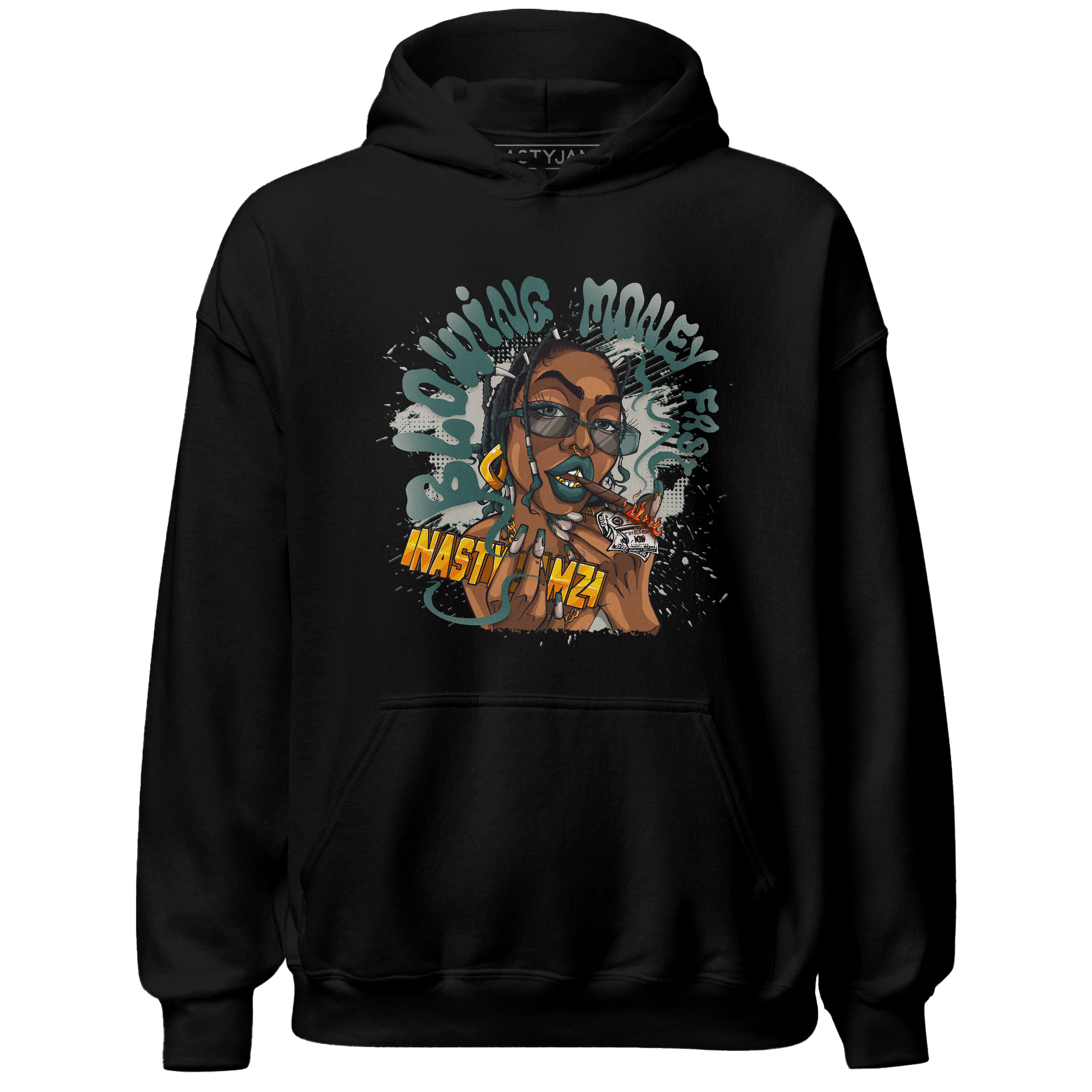 Oxidized Green 4s Hoodie Match Blowing Money Fast Girl - NastyJamz