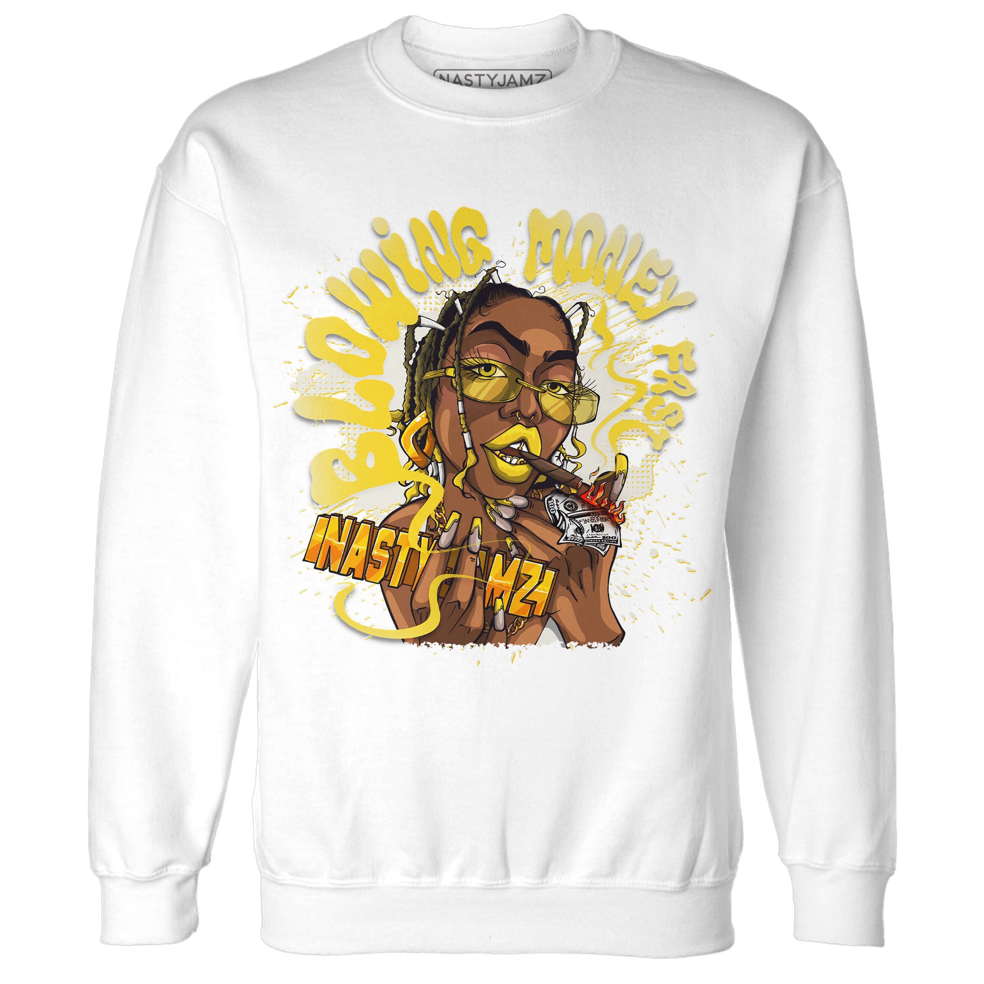 Vivid Sulfur 4s Sweatshirt Match Blowing Money Fast Girl - NastyJamz