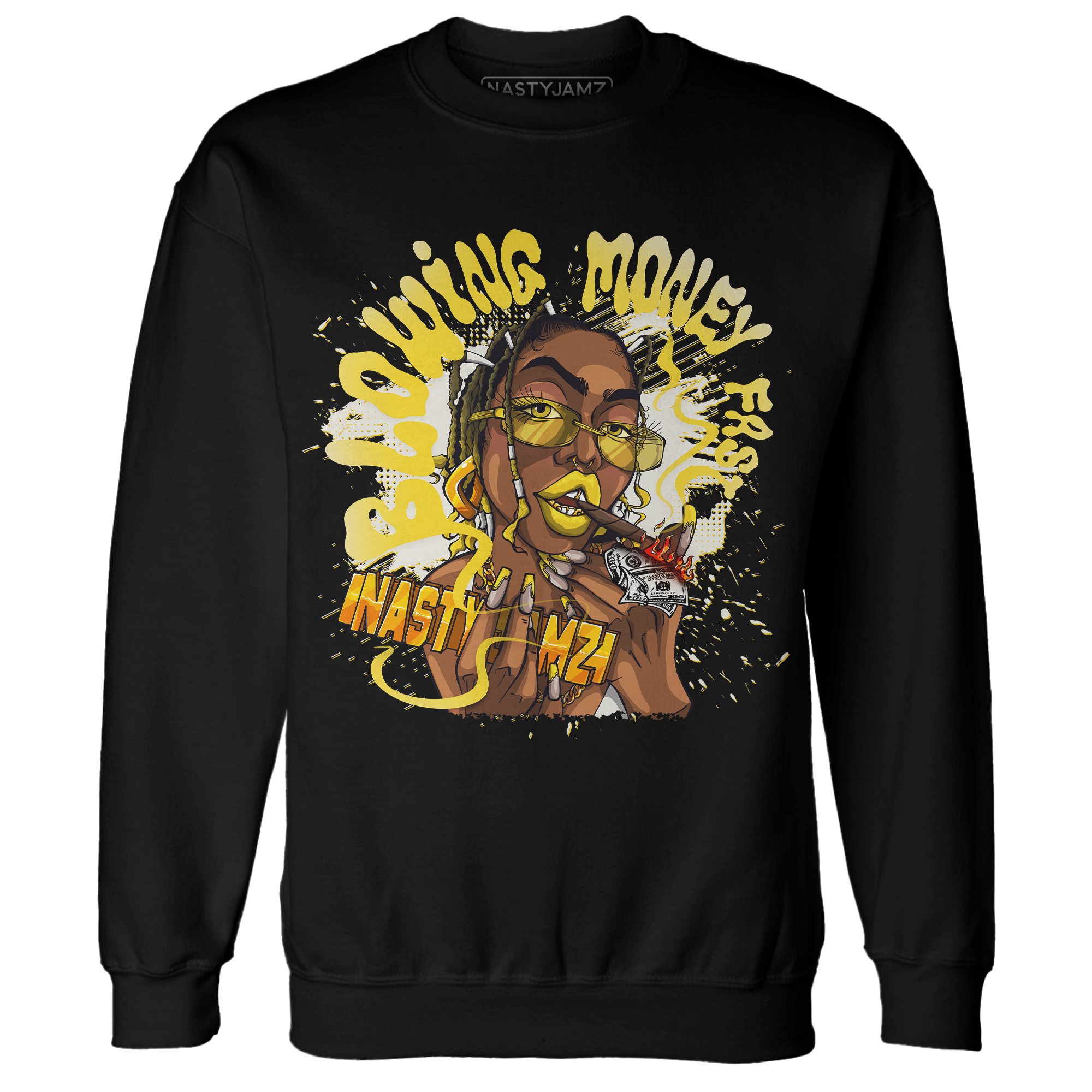 Vivid Sulfur 4s Sweatshirt Match Blowing Money Fast Girl - NastyJamz