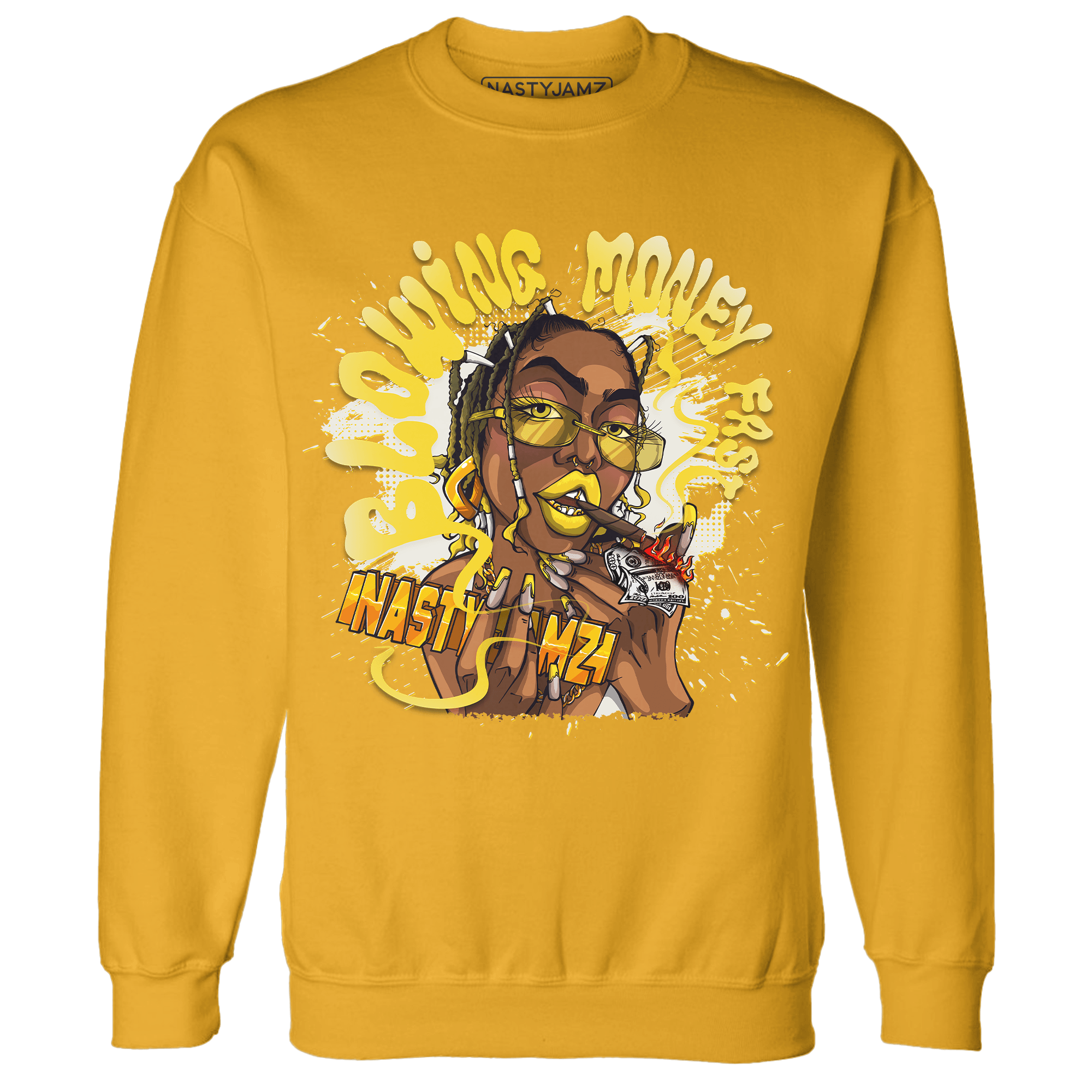Vivid Sulfur 4s Sweatshirt Match Blowing Money Fast Girl - NastyJamz