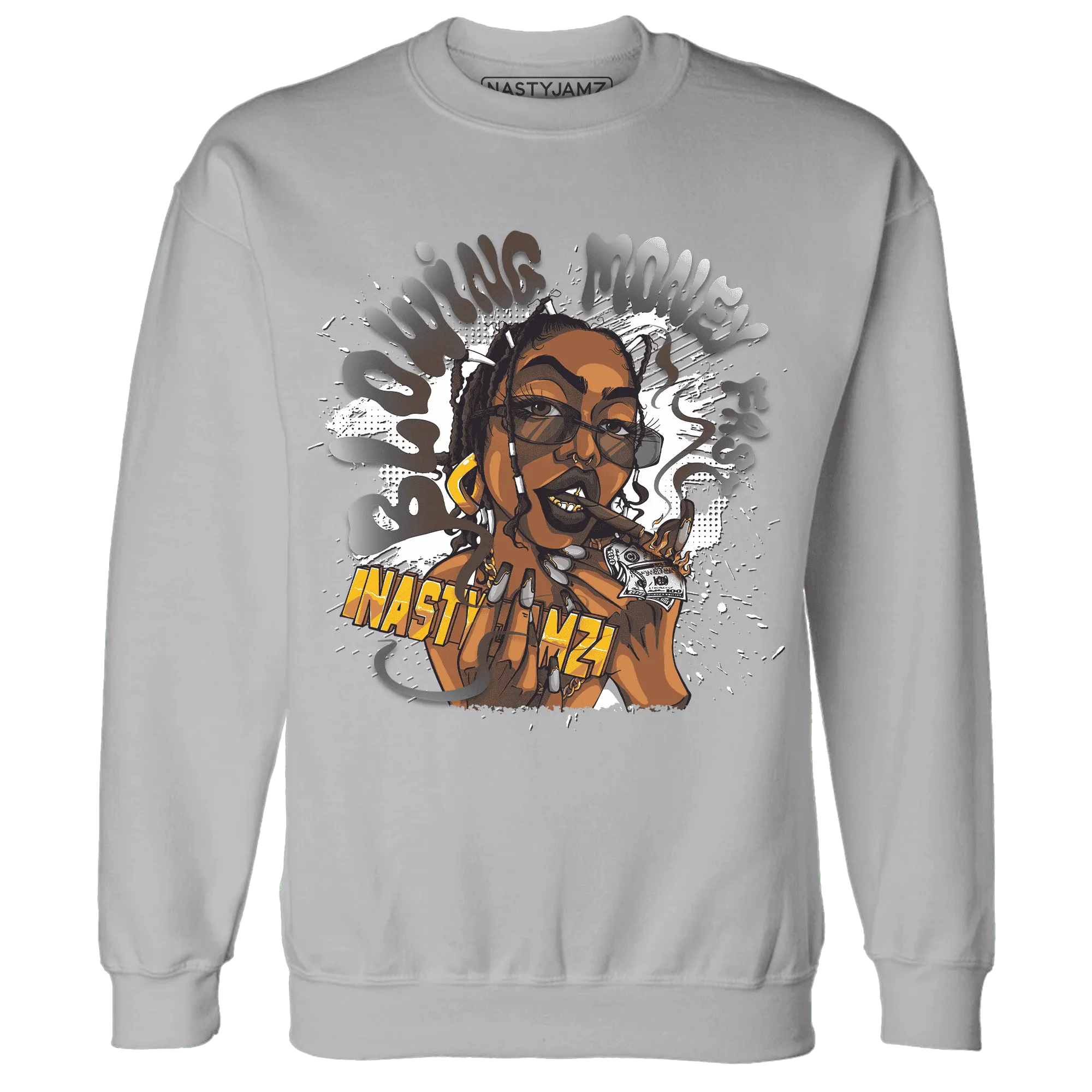 White-Thunder-4s-Sweatshirt-Match-Blowing-Money-Fast-Girl